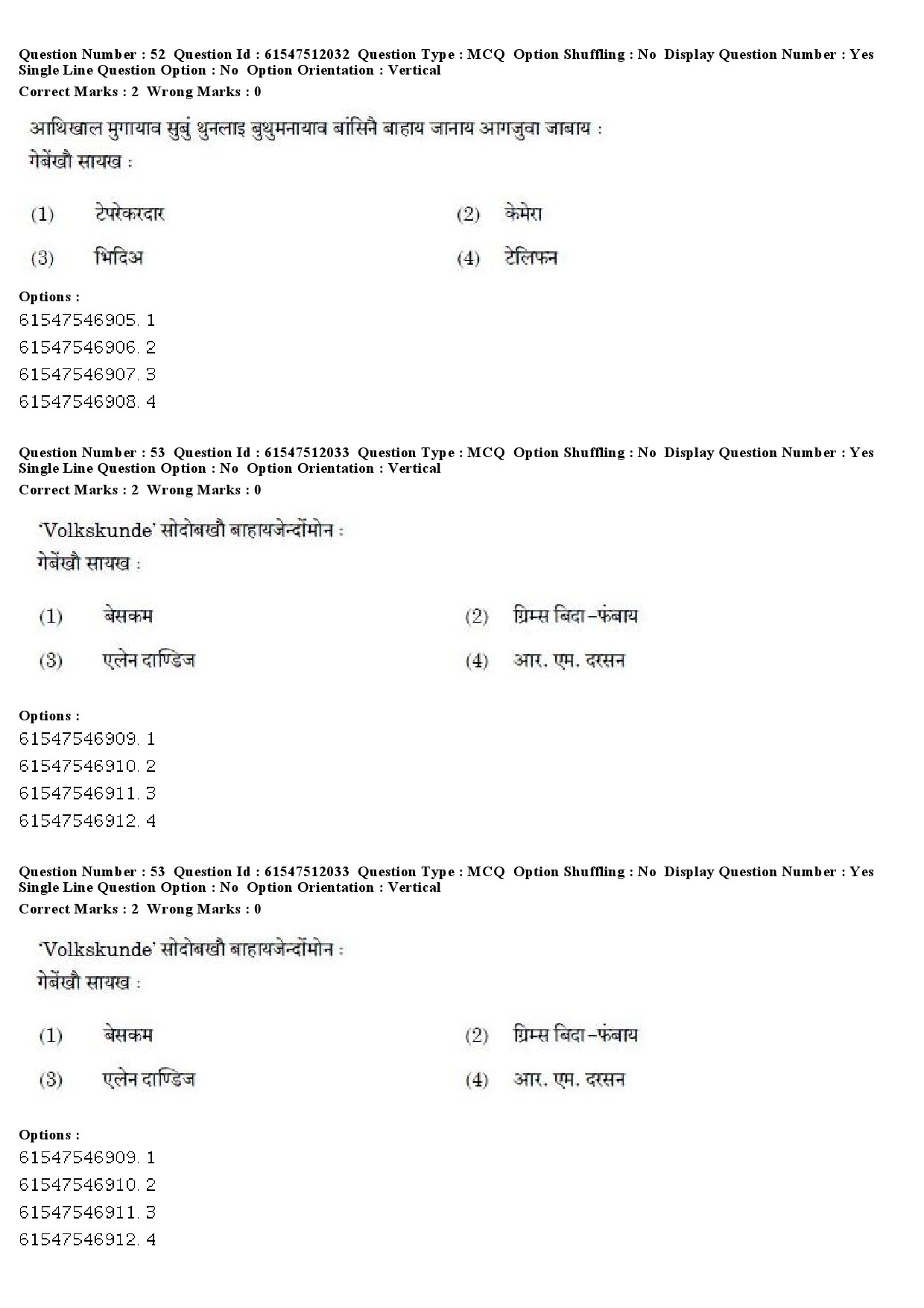 UGC NET Bodo Question Paper December 2019 55