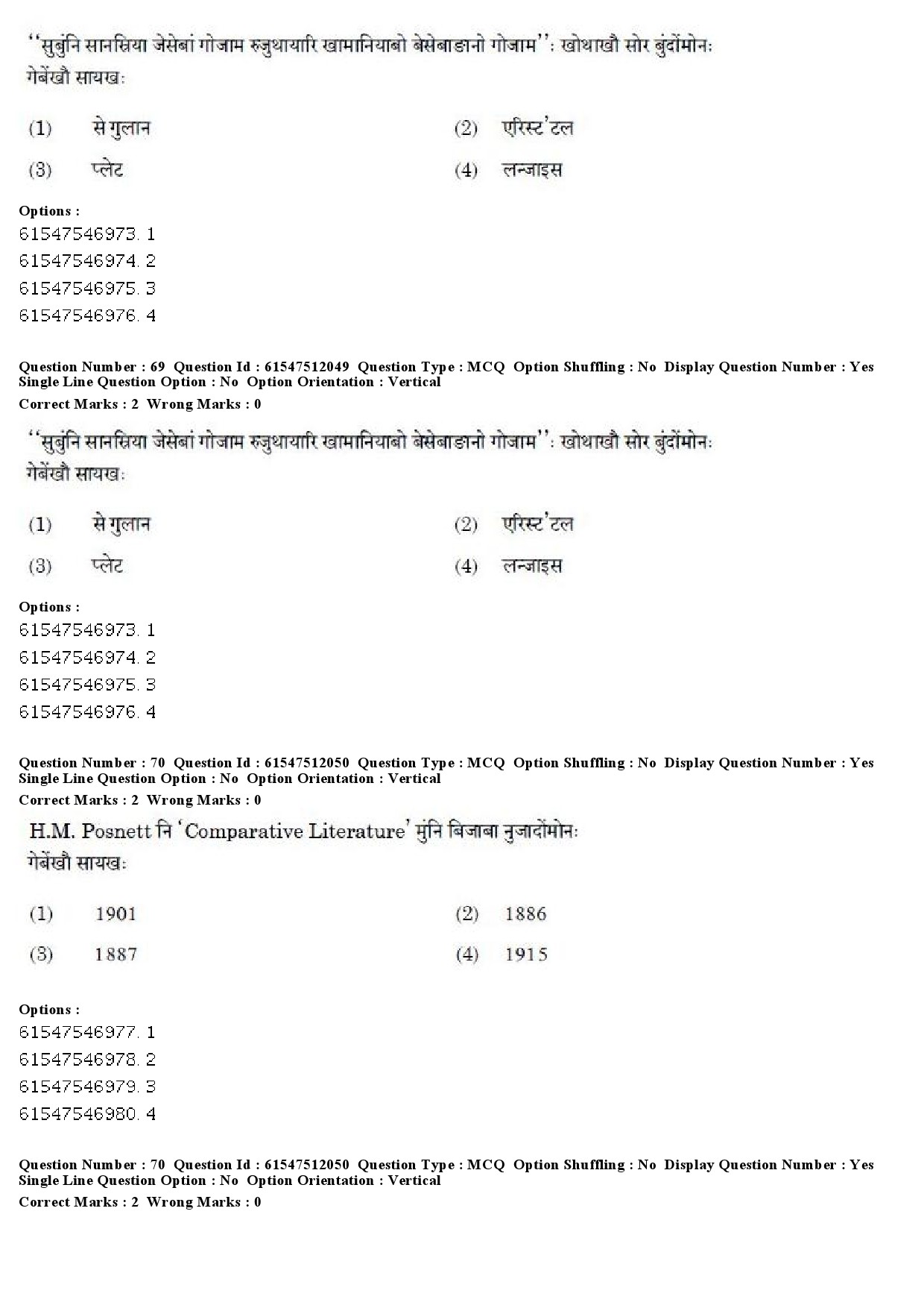 UGC NET Bodo Question Paper December 2019 66