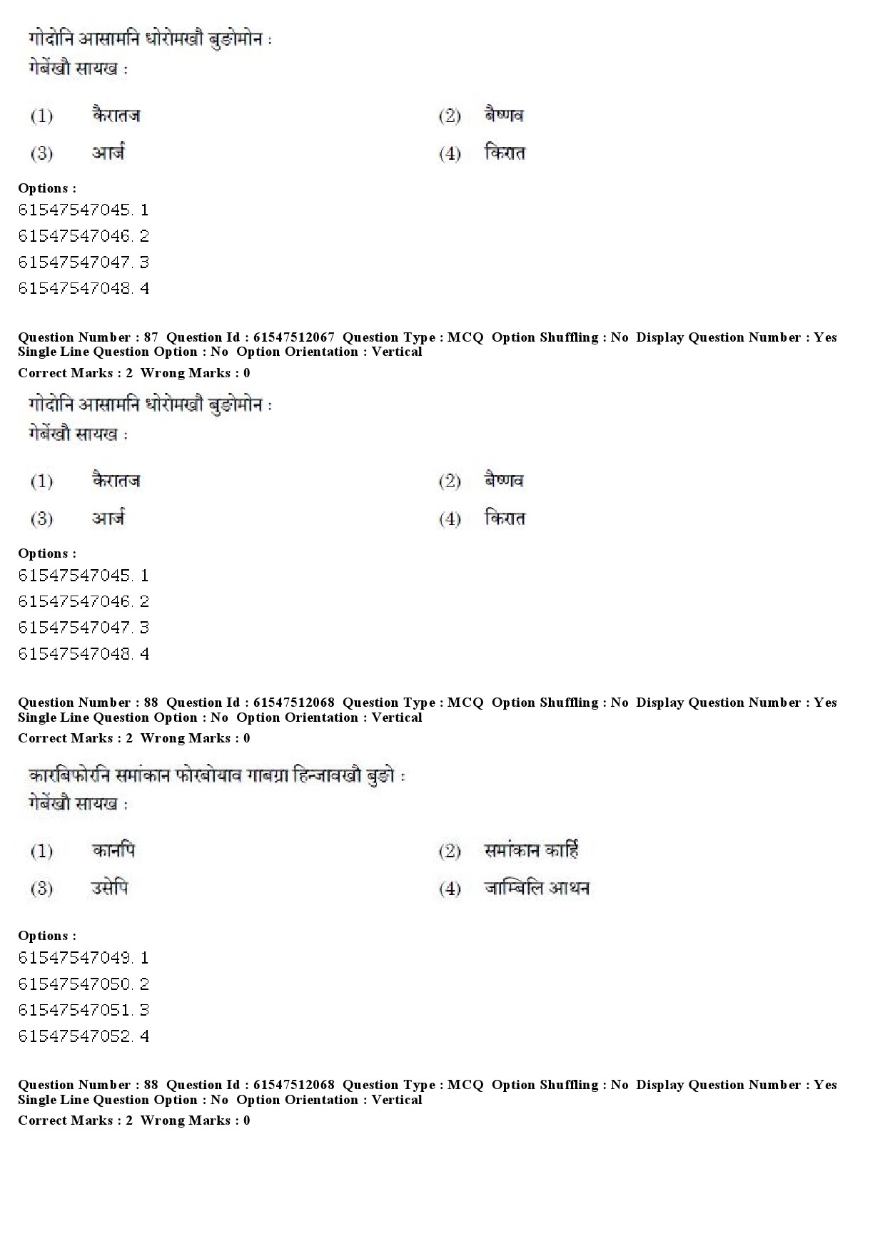 UGC NET Bodo Question Paper December 2019 78