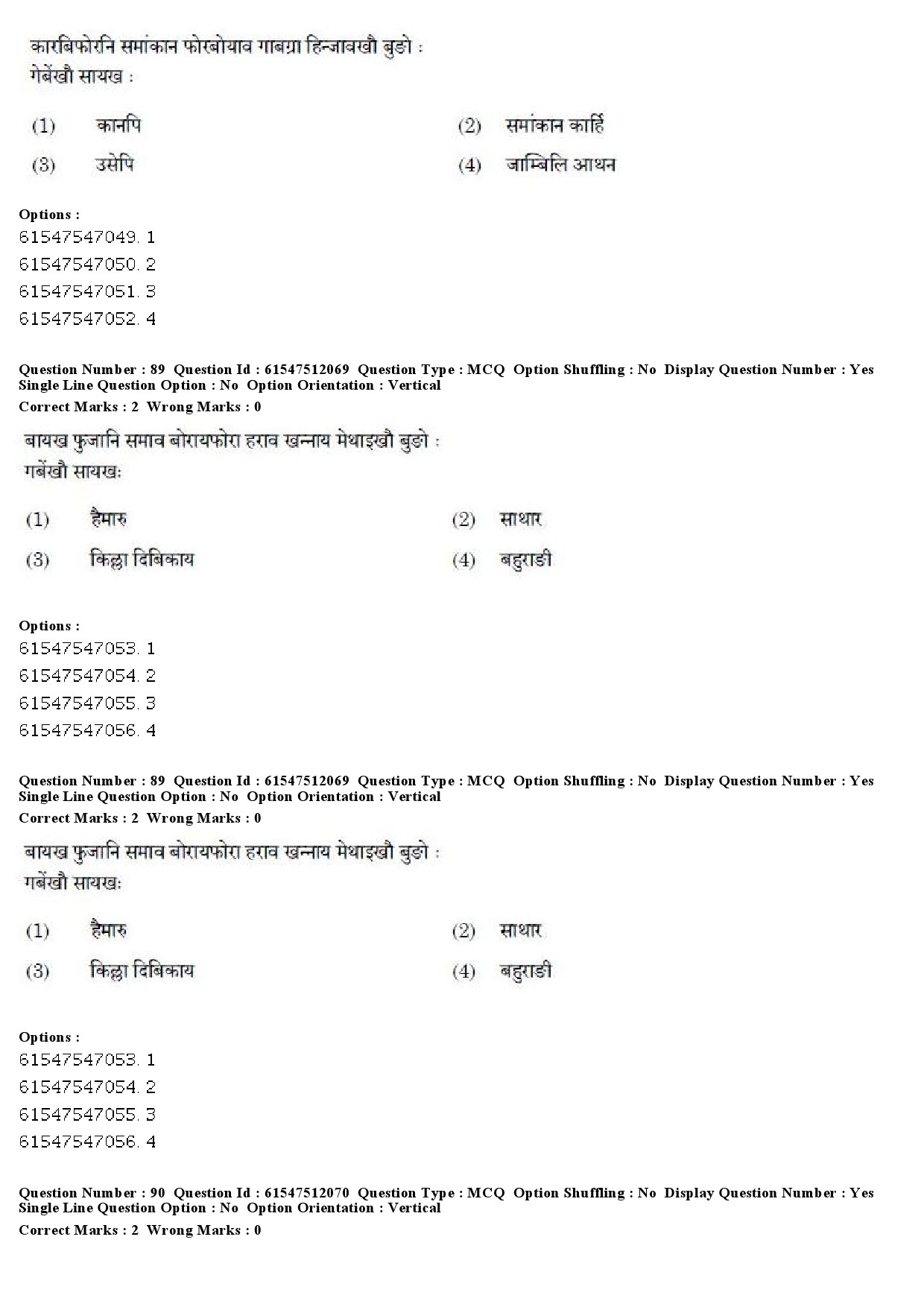 UGC NET Bodo Question Paper December 2019 79