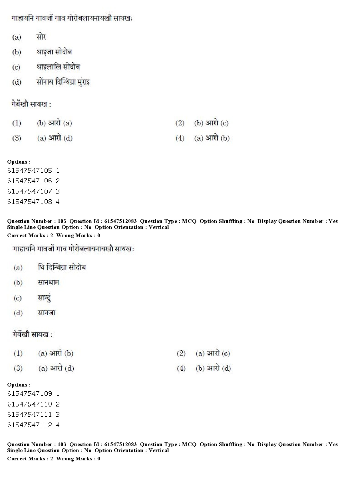 UGC NET Bodo Question Paper December 2019 92