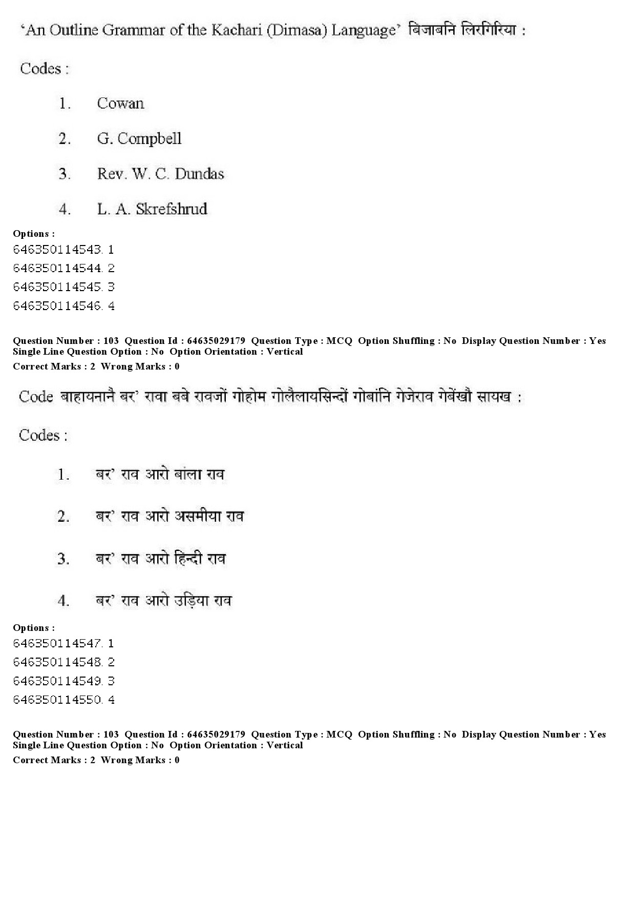 UGC NET Bodo Question Paper June 2019 116