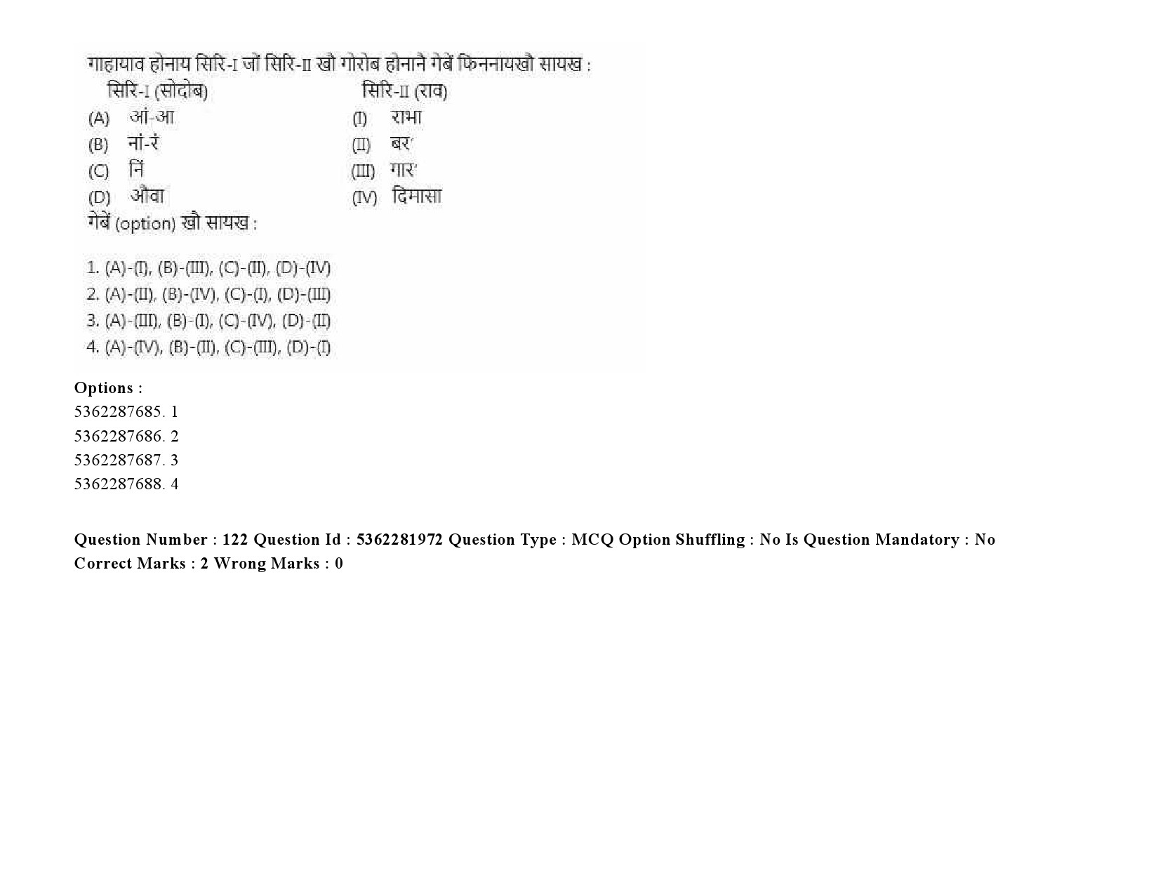 UGC NET Bodo Question Paper September 2020 156