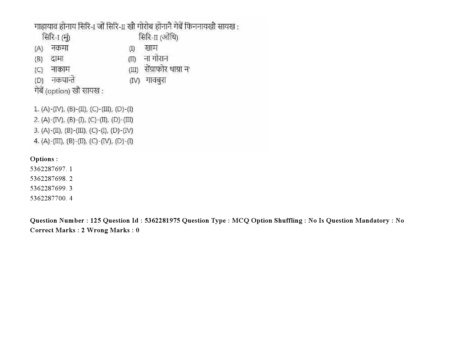 UGC NET Bodo Question Paper September 2020 162