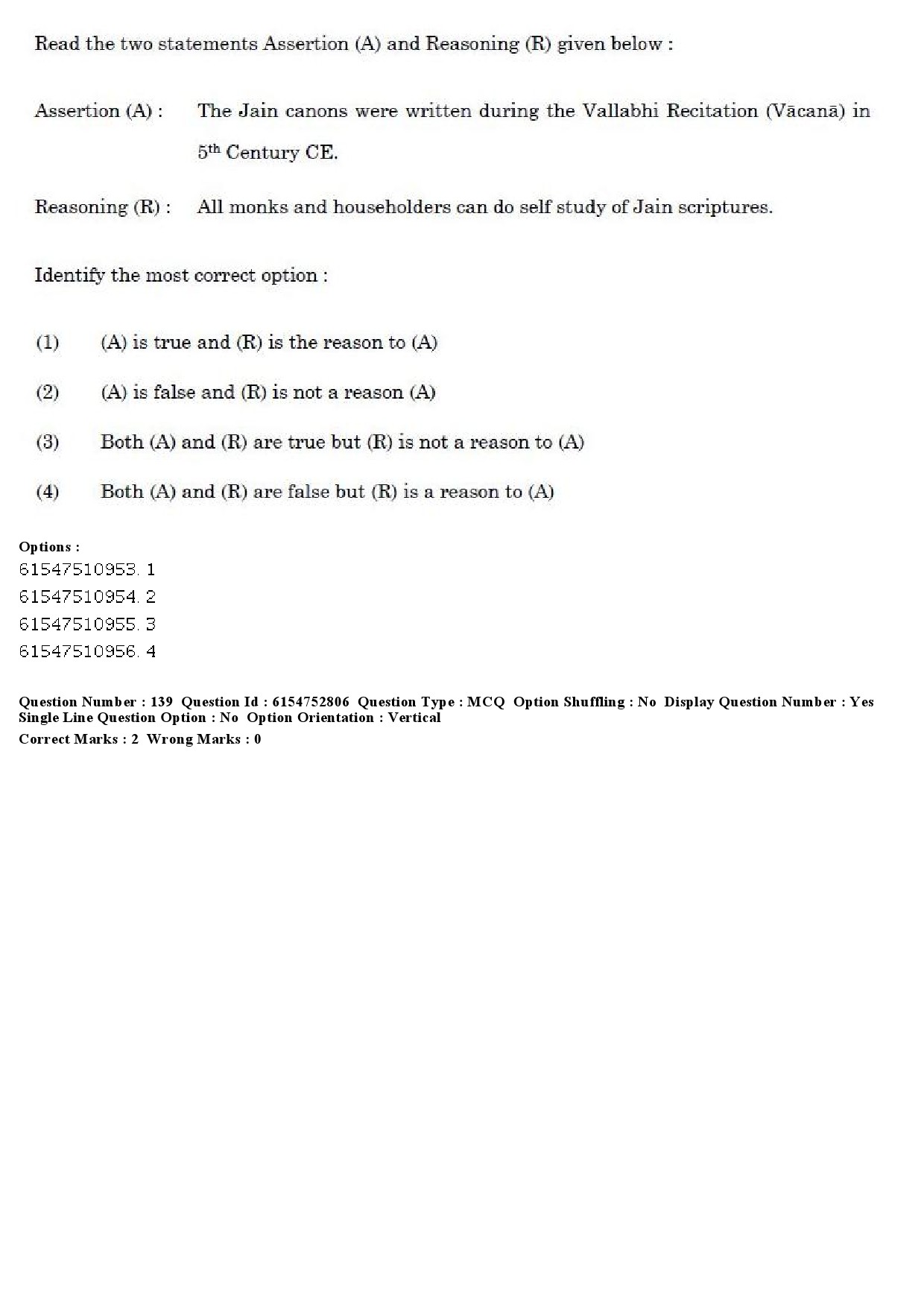 UGC NET Buddhist Jaina Gandhian and Peace Studies Question Paper December 2019 153