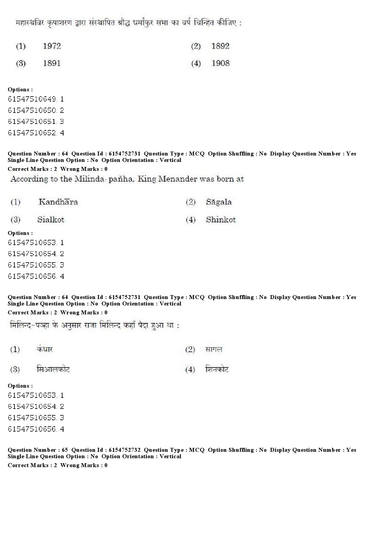 UGC NET Buddhist Jaina Gandhian and Peace Studies Question Paper December 2019 52