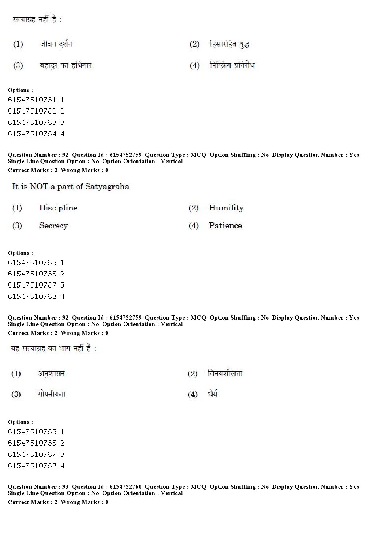 UGC NET Buddhist Jaina Gandhian and Peace Studies Question Paper December 2019 71