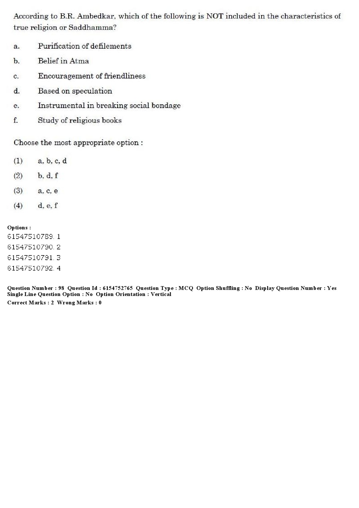 UGC NET Buddhist Jaina Gandhian and Peace Studies Question Paper December 2019 81