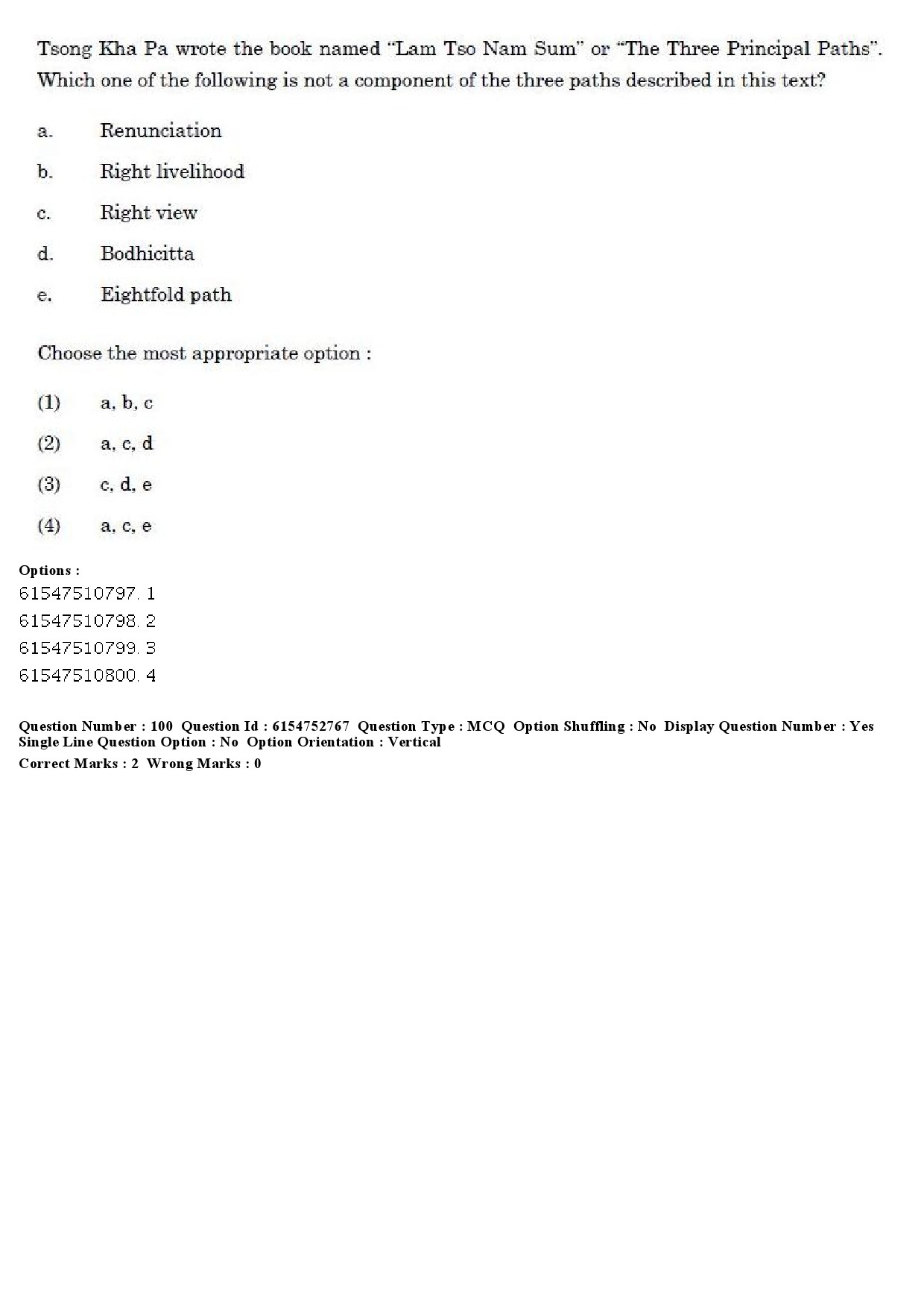 UGC NET Buddhist Jaina Gandhian and Peace Studies Question Paper December 2019 85