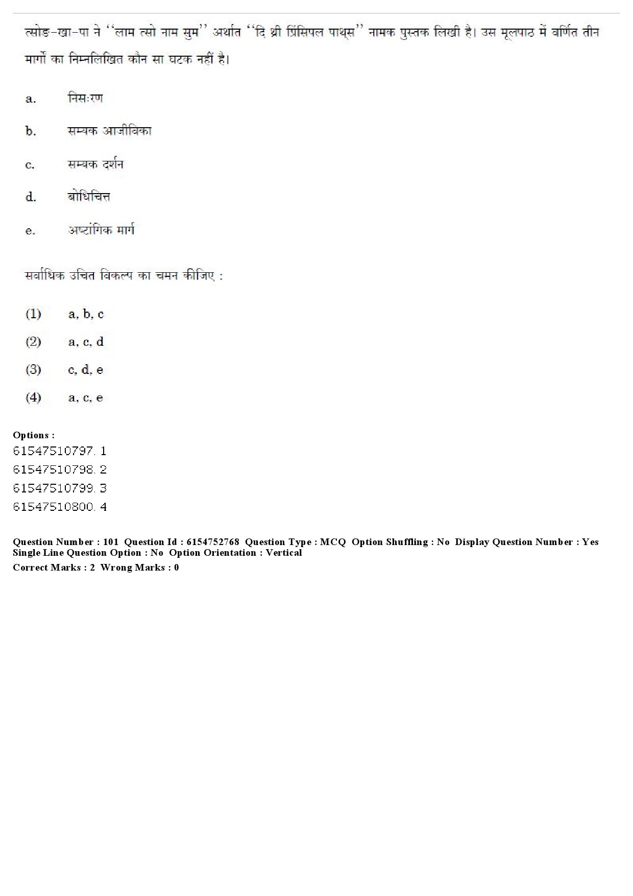 UGC NET Buddhist Jaina Gandhian and Peace Studies Question Paper December 2019 86