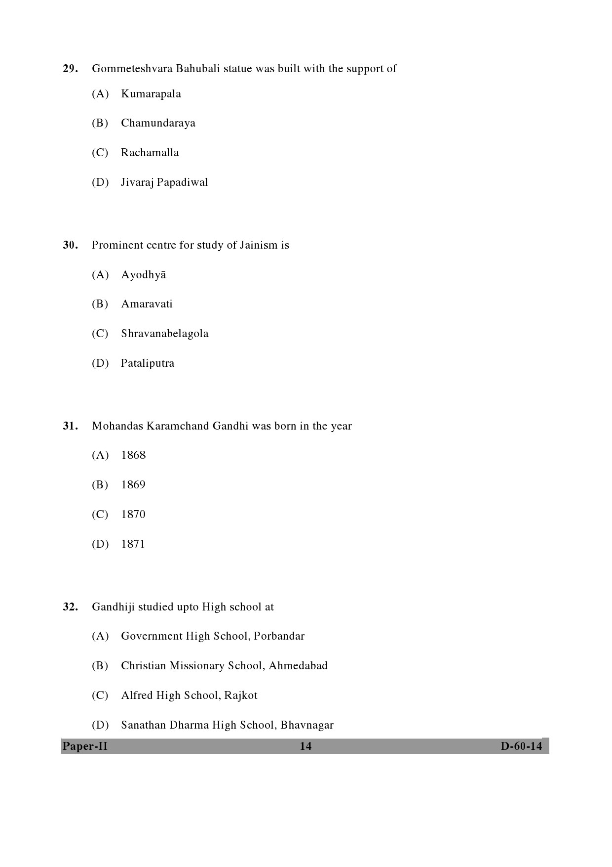 UGC NET Buddhist Jaina Gandhian and Peace Studies Question Paper II December 2014 14