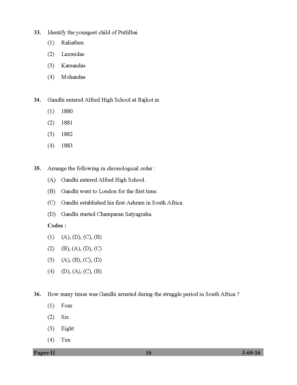 UGC NET Buddhist Jaina Gandhian and Peace Studies Question Paper II Set 2 July 2016 16