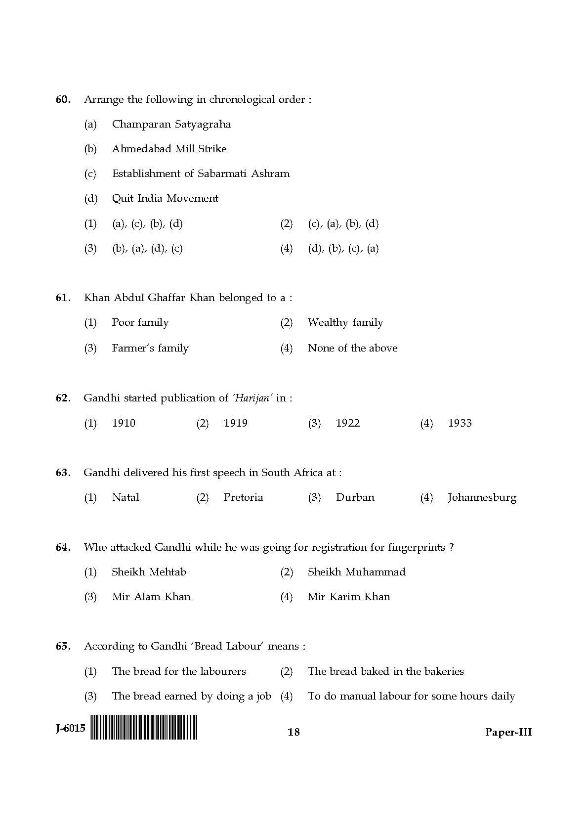 UGC NET Buddhist Jaina Gandhian and Peace Studies Question Paper III June 2015 18