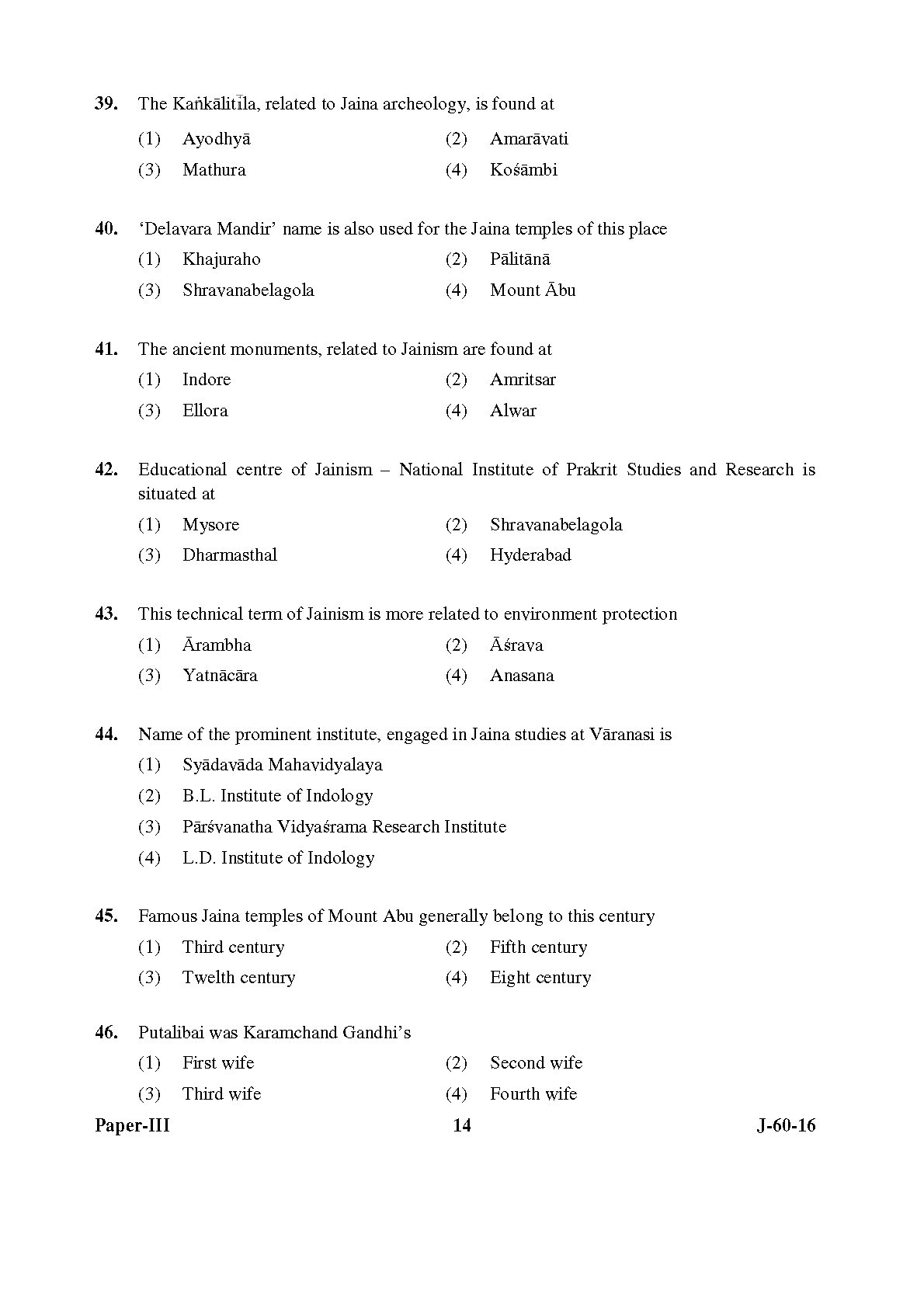 UGC NET Buddhist Jaina Gandhian and Peace Studies Question Paper III Set 2 July 2016 14