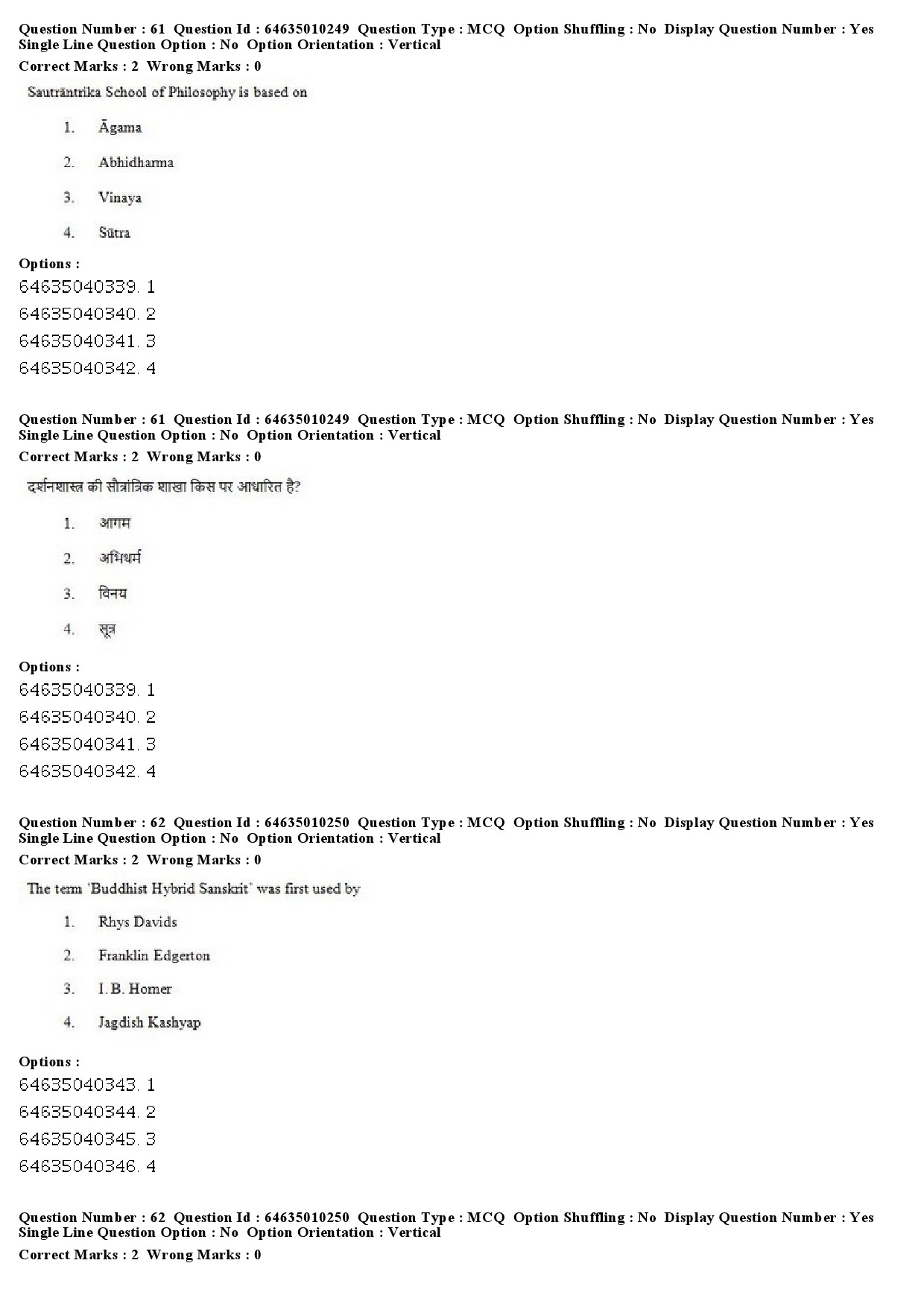 UGC NET Buddhist Jaina Gandhian and Peace Studies Question Paper June 2019 41