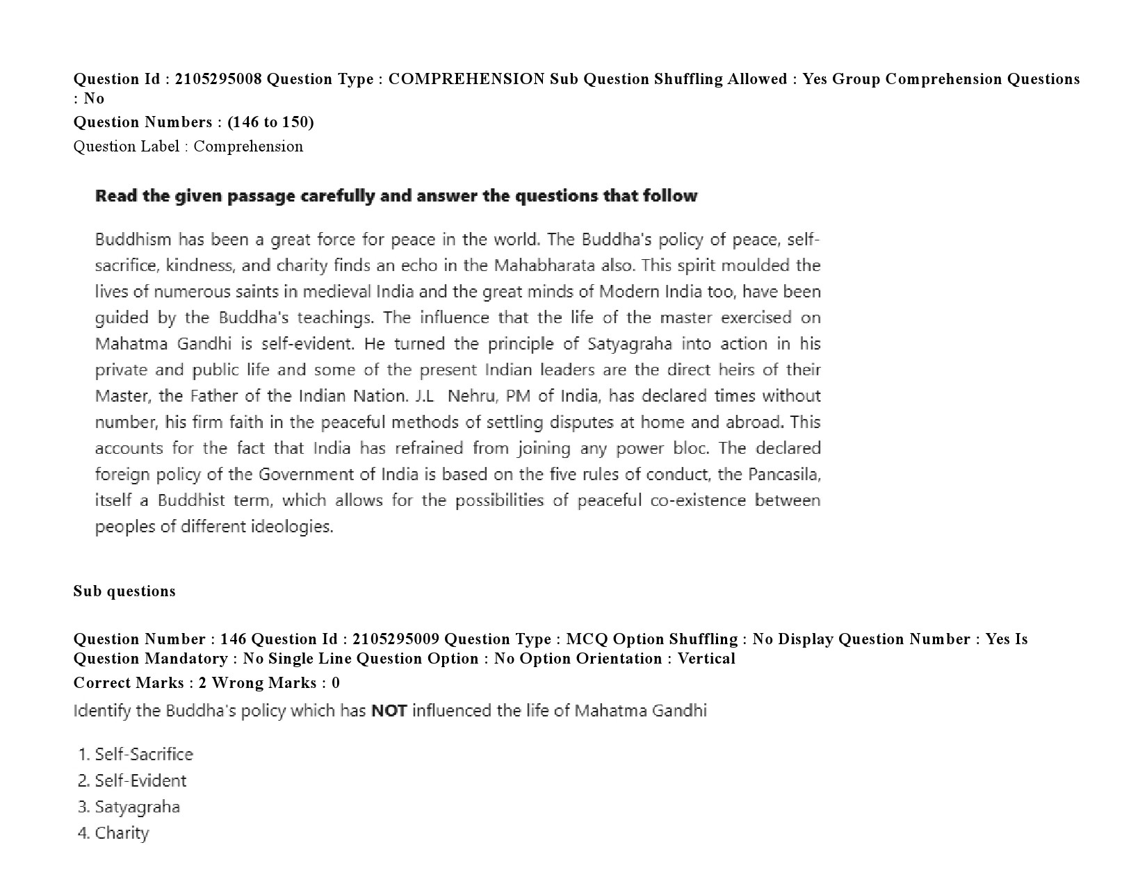 UGC NET Buddhist Jaina Gandhian and Peace Studies Question Paper September 2020 221