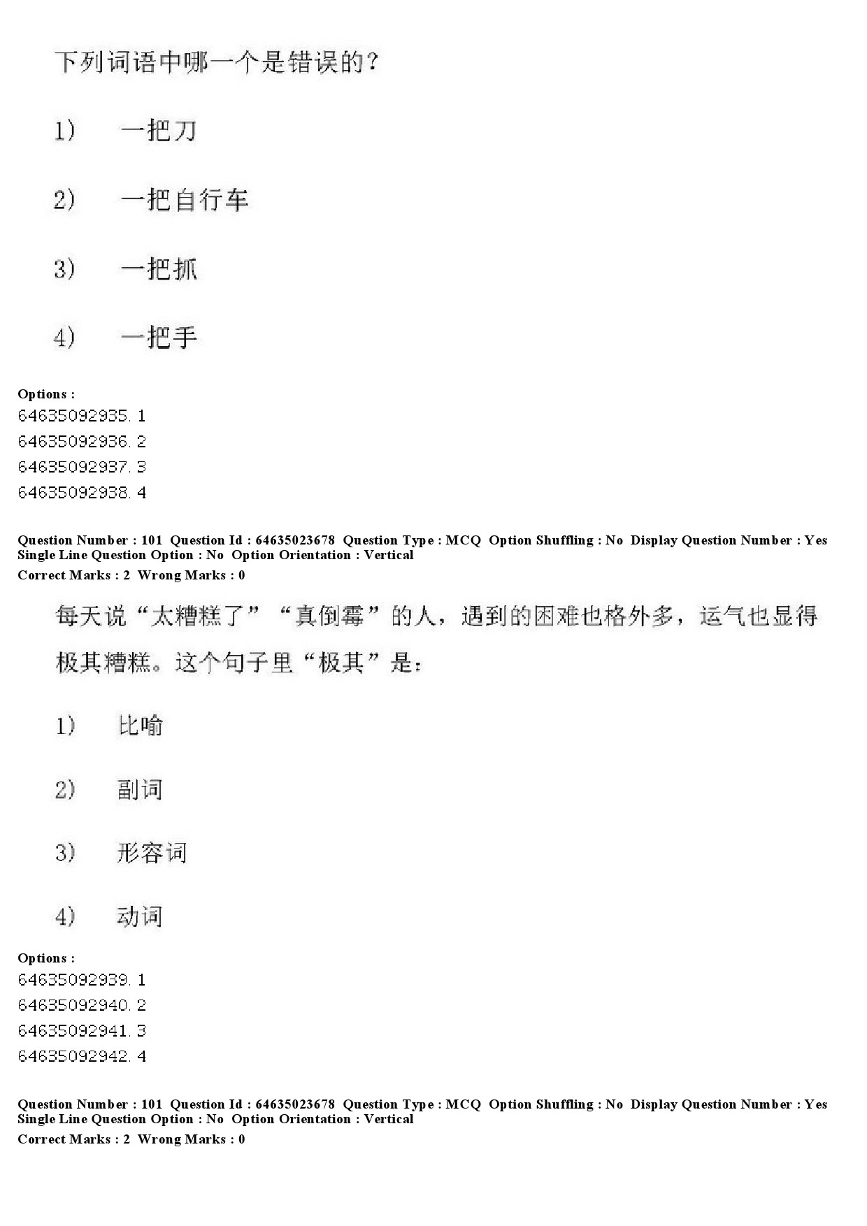 UGC NET Chinese Question Paper June 2019 99