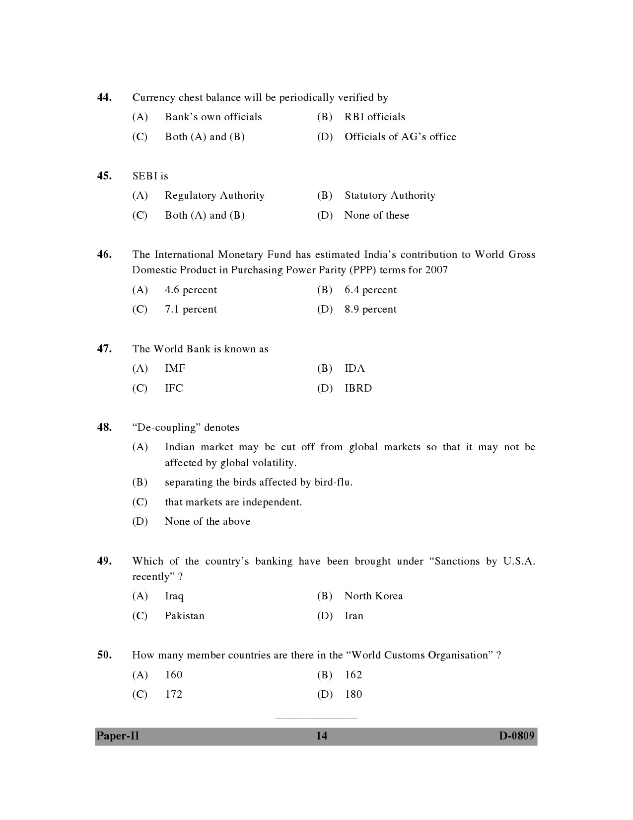 UGC NET Commerce Question Paper II December 2009 14