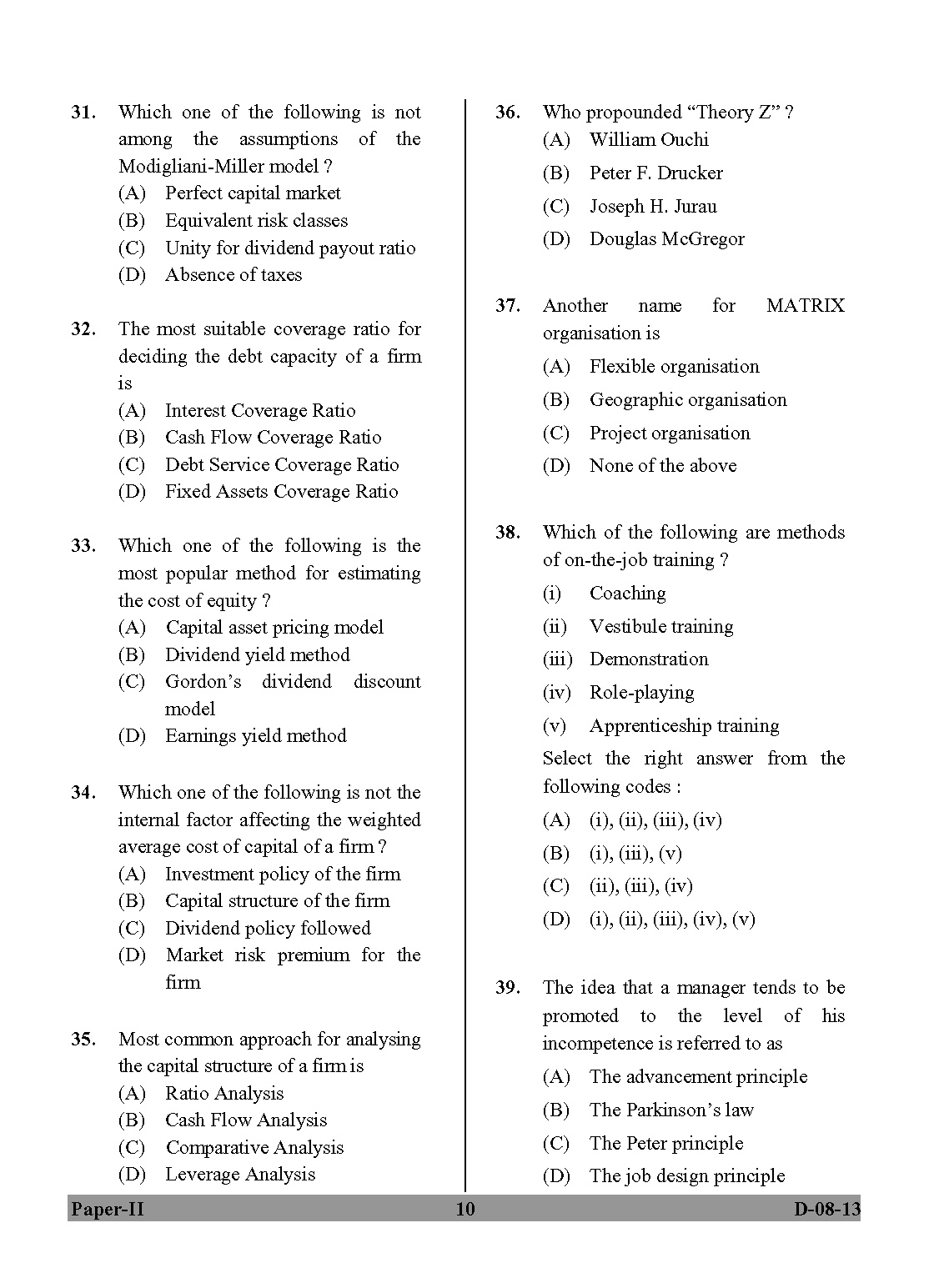 UGC NET Commerce Question Paper II December 2013 10