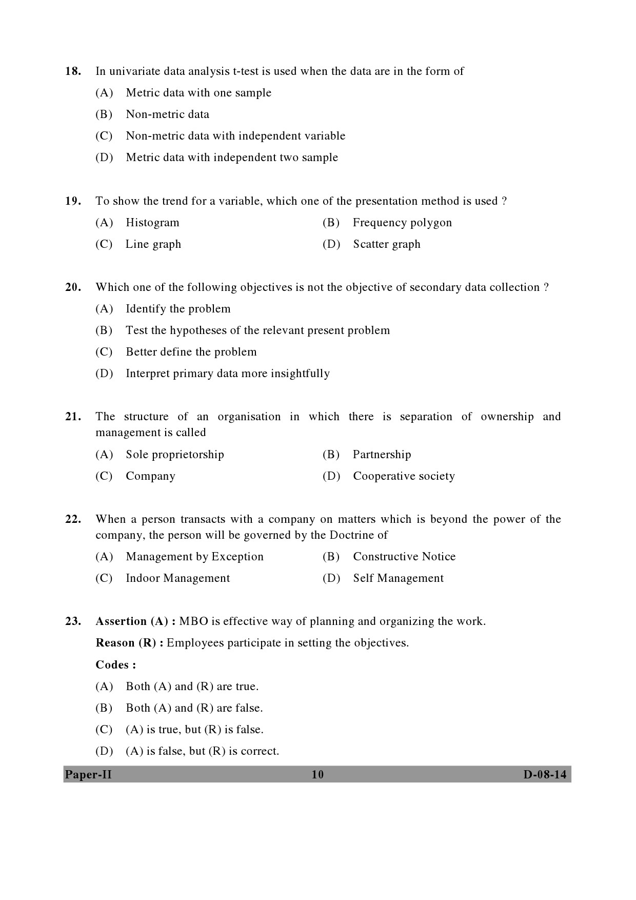 UGC NET Commerce Question Paper II December 2014 10