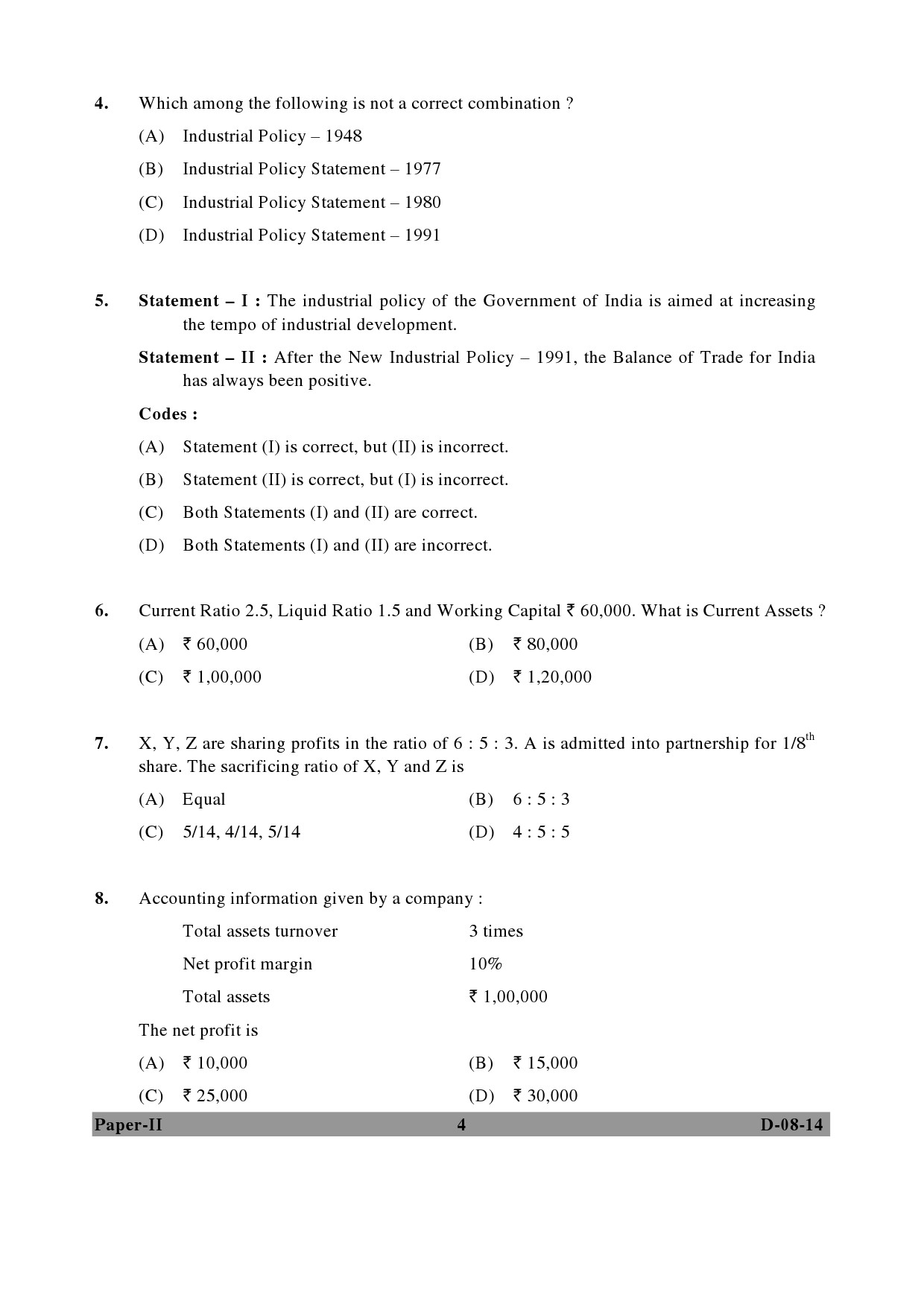 UGC NET Commerce Question Paper II December 2014 4