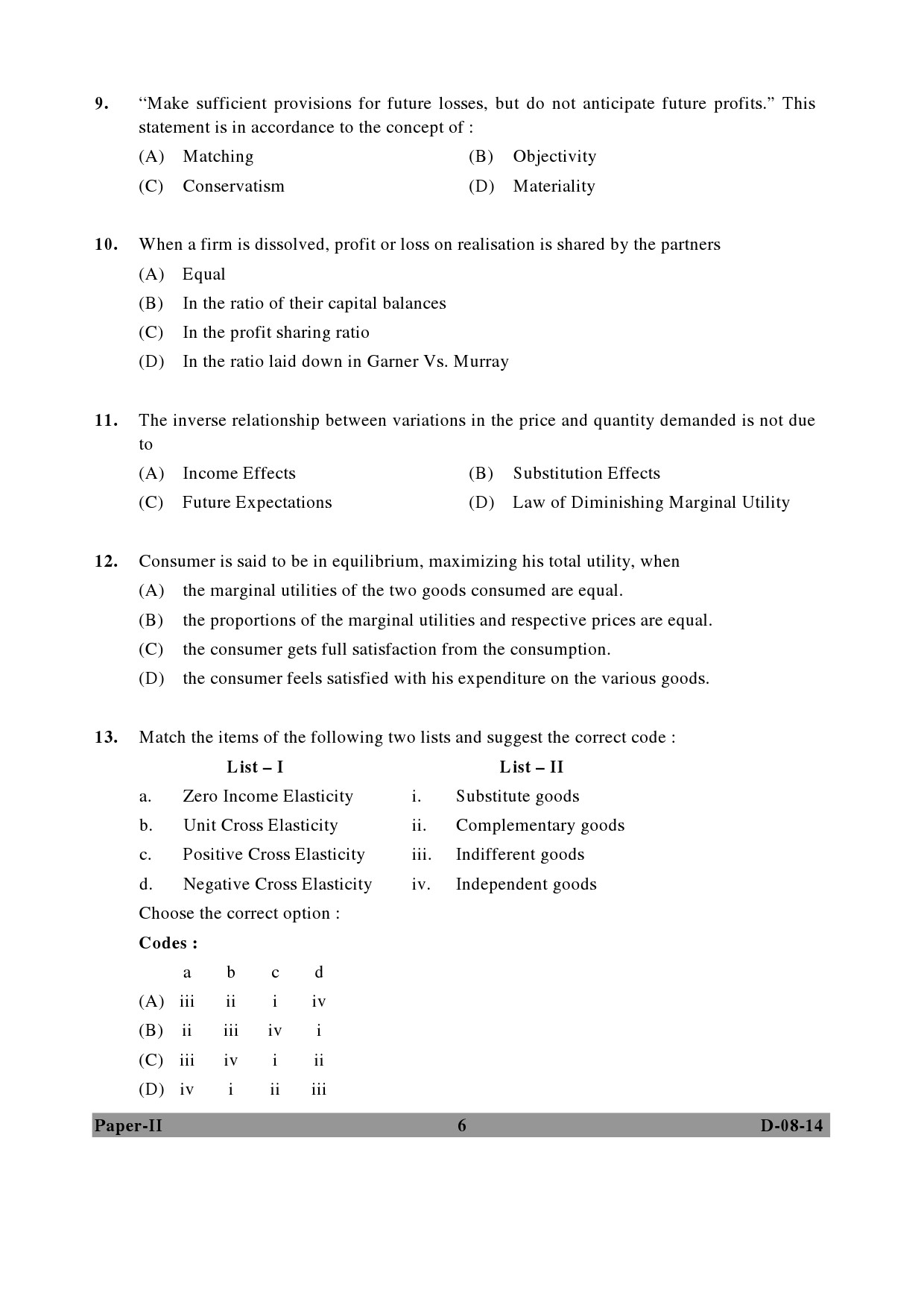 UGC NET Commerce Question Paper II December 2014 6