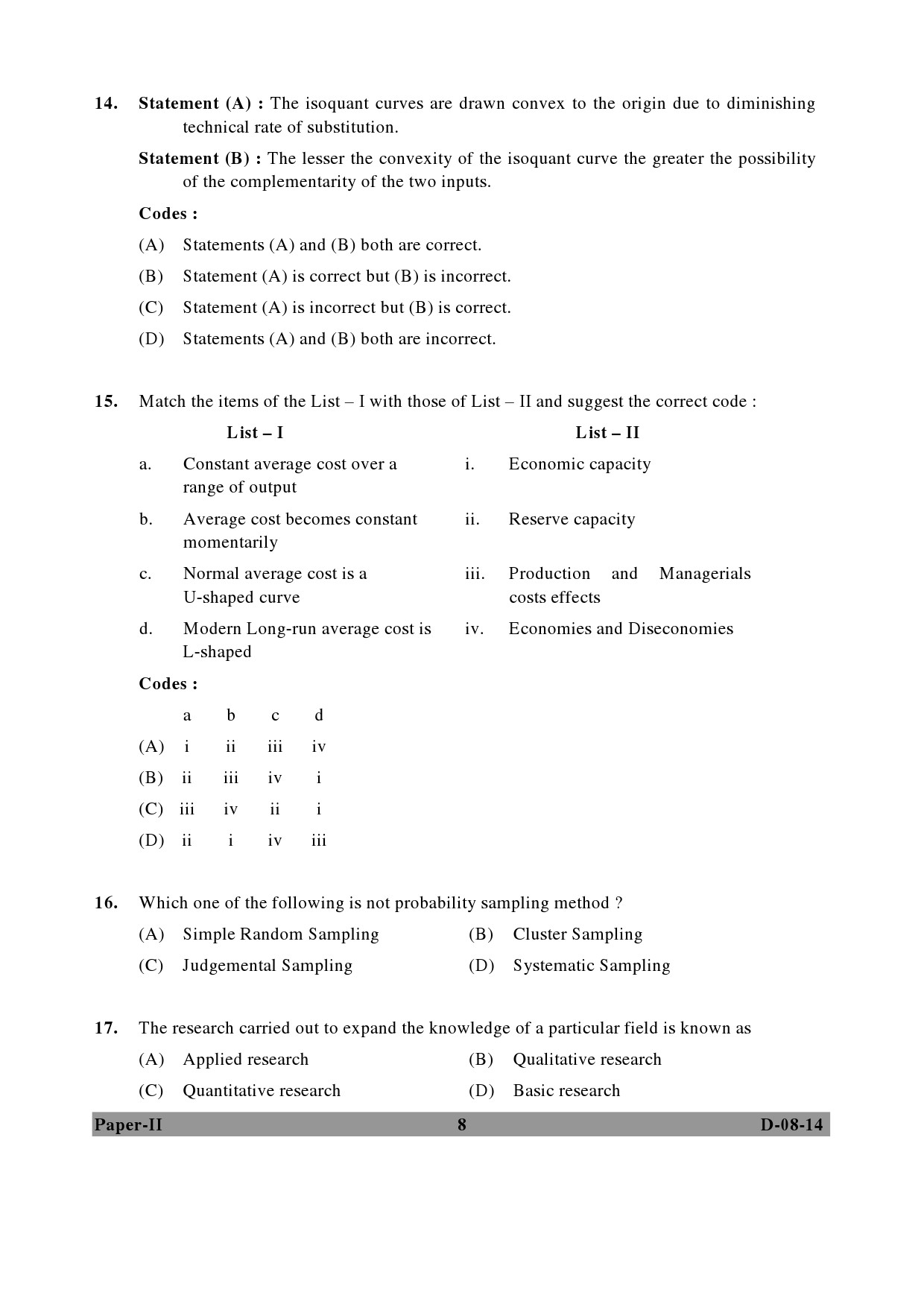 UGC NET Commerce Question Paper II December 2014 8