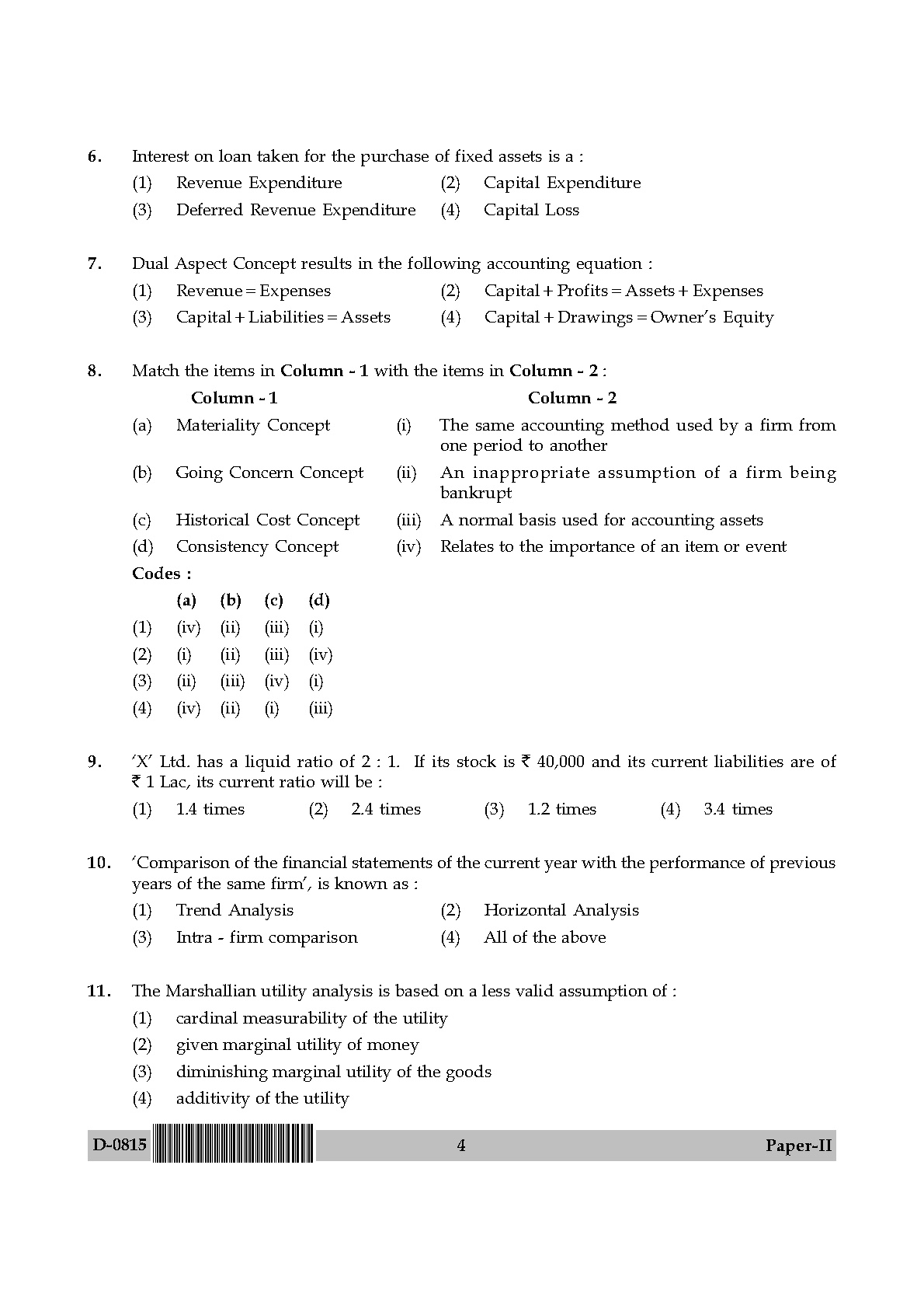 UGC NET Commerce Question Paper II December 2015 4