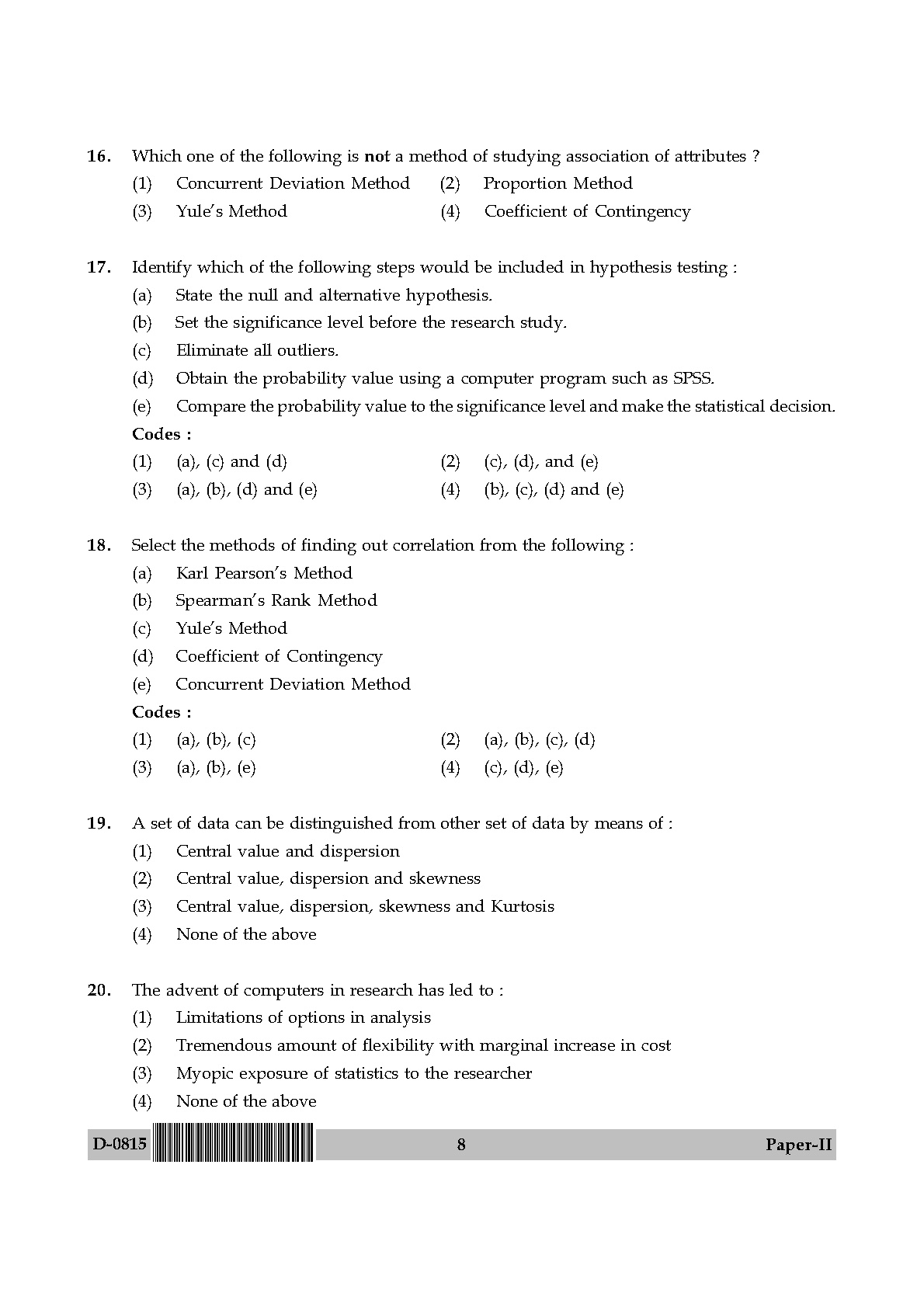 UGC NET Commerce Question Paper II December 2015 8