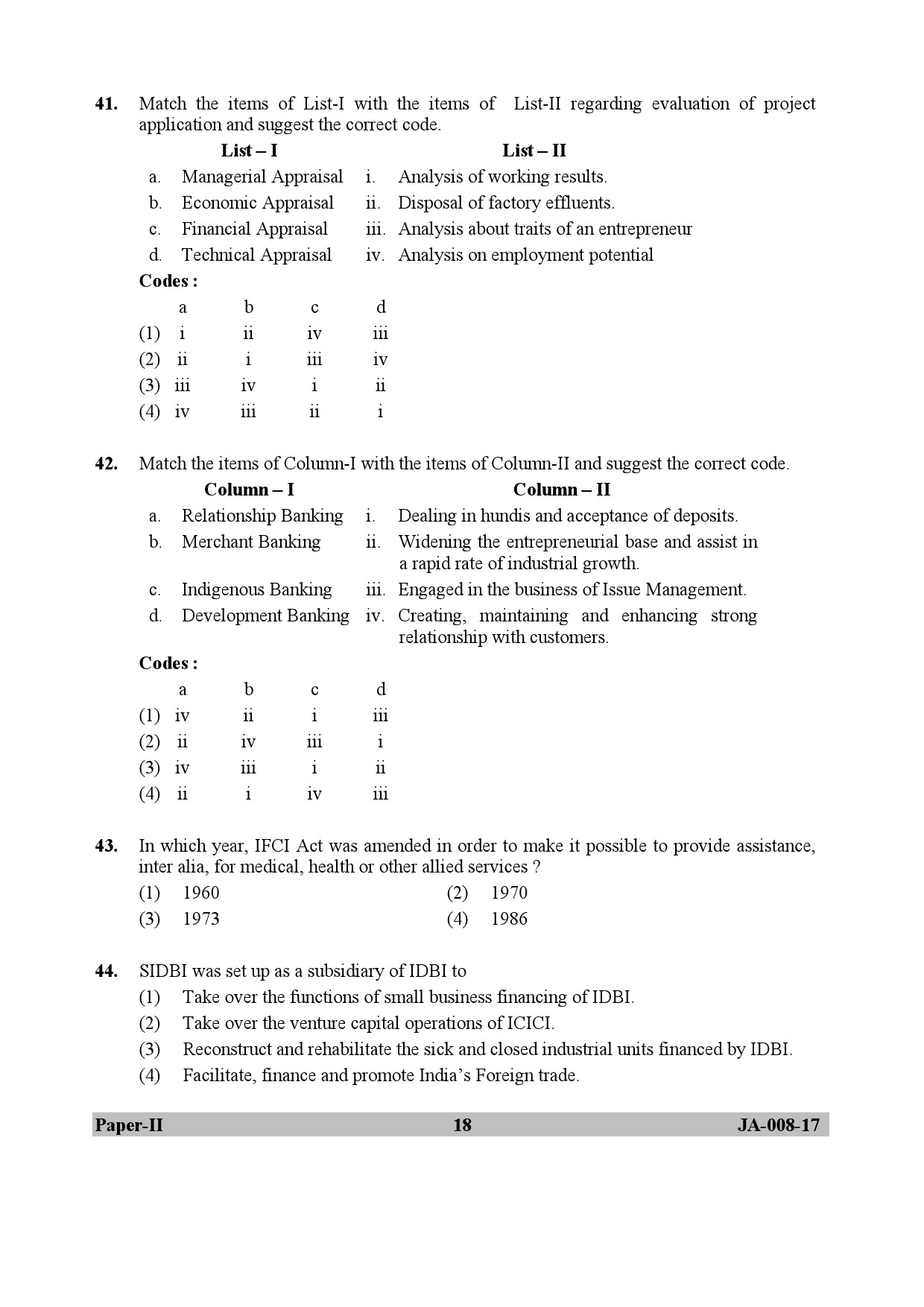 UGC NET Commerce Question Paper II January 2017 18