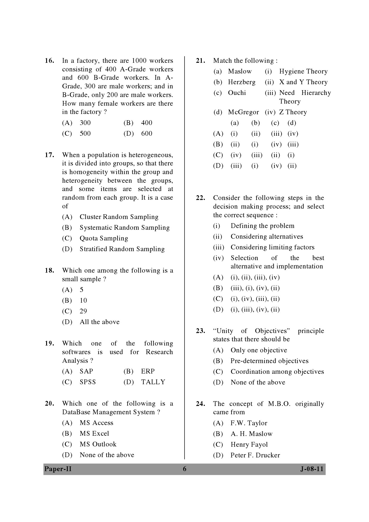 UGC NET Commerce Question Paper II June 2011 6