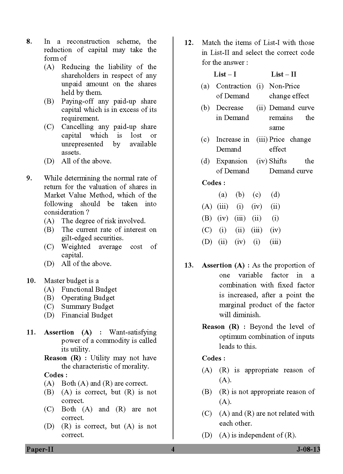 UGC NET Commerce Question Paper II June 2013 4