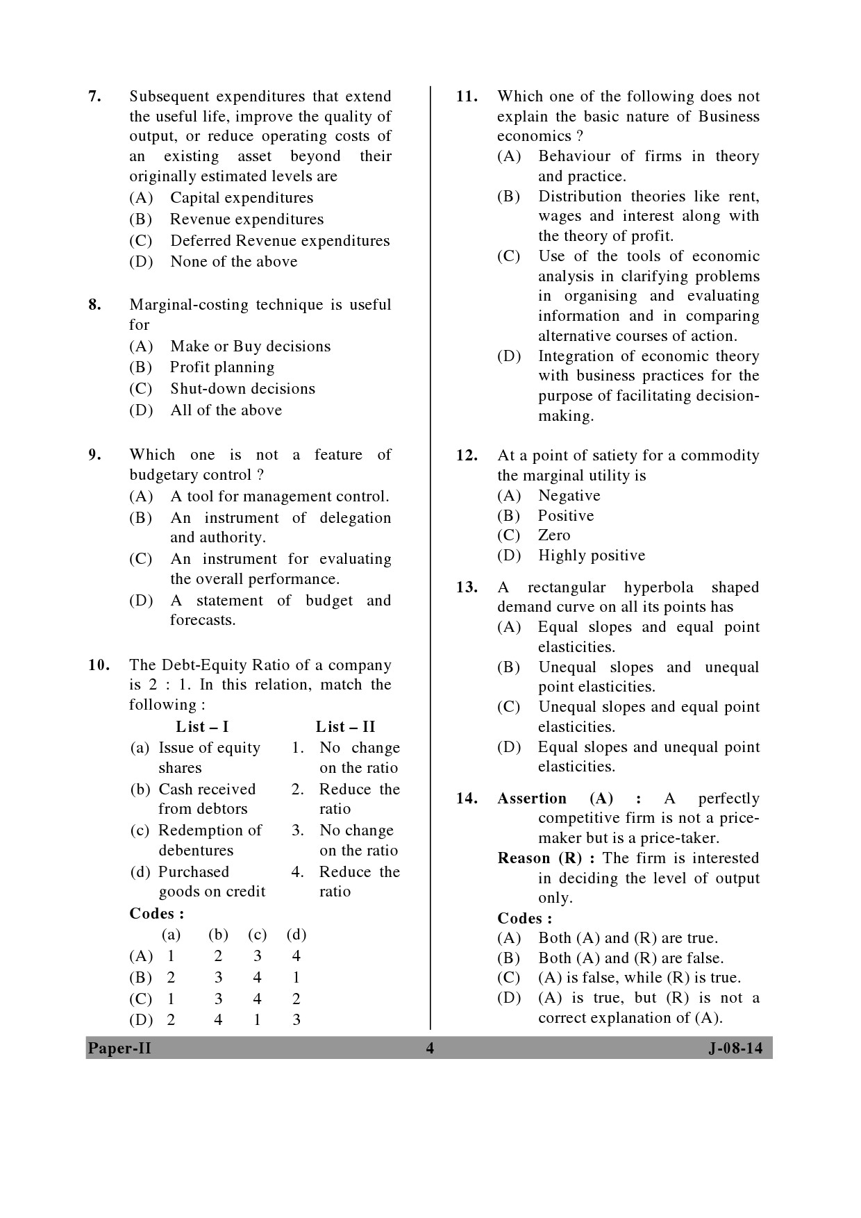 UGC NET Commerce Question Paper II June 2014 4