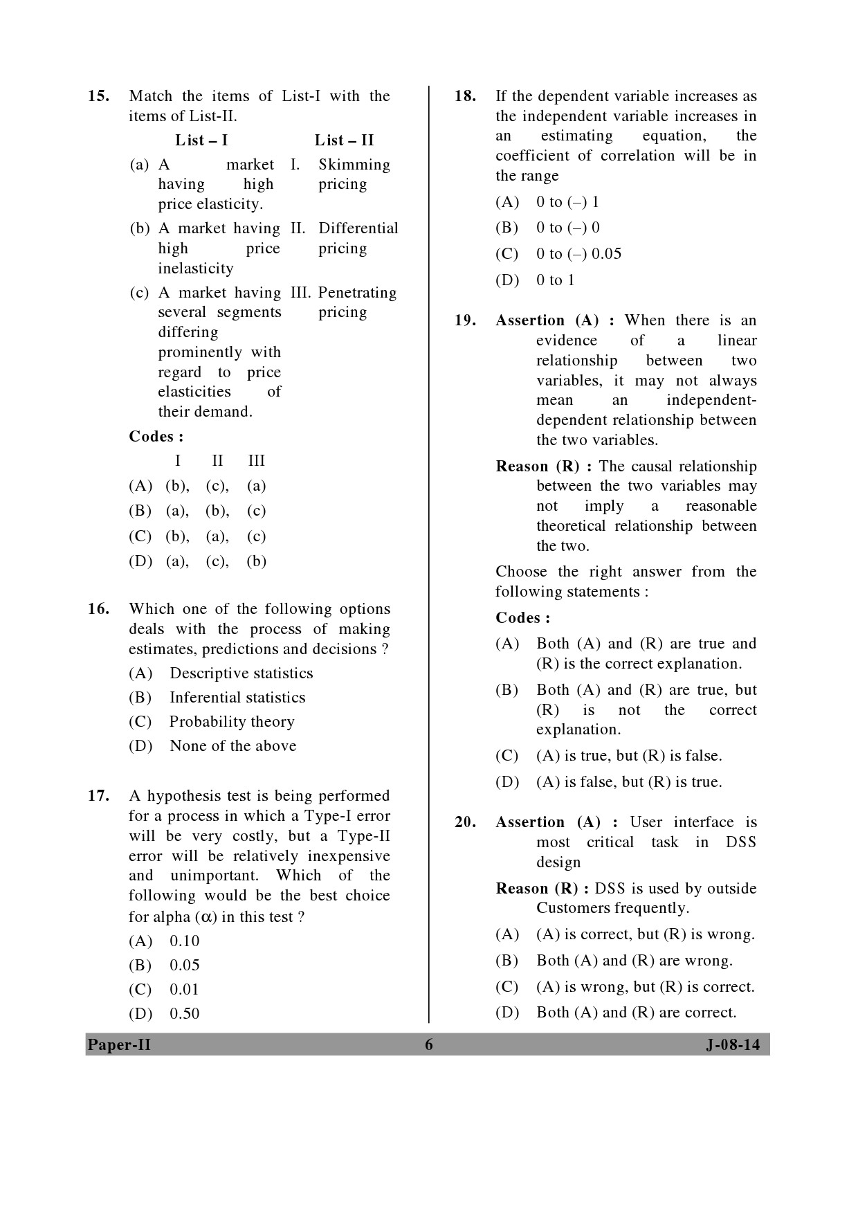 UGC NET Commerce Question Paper II June 2014 6