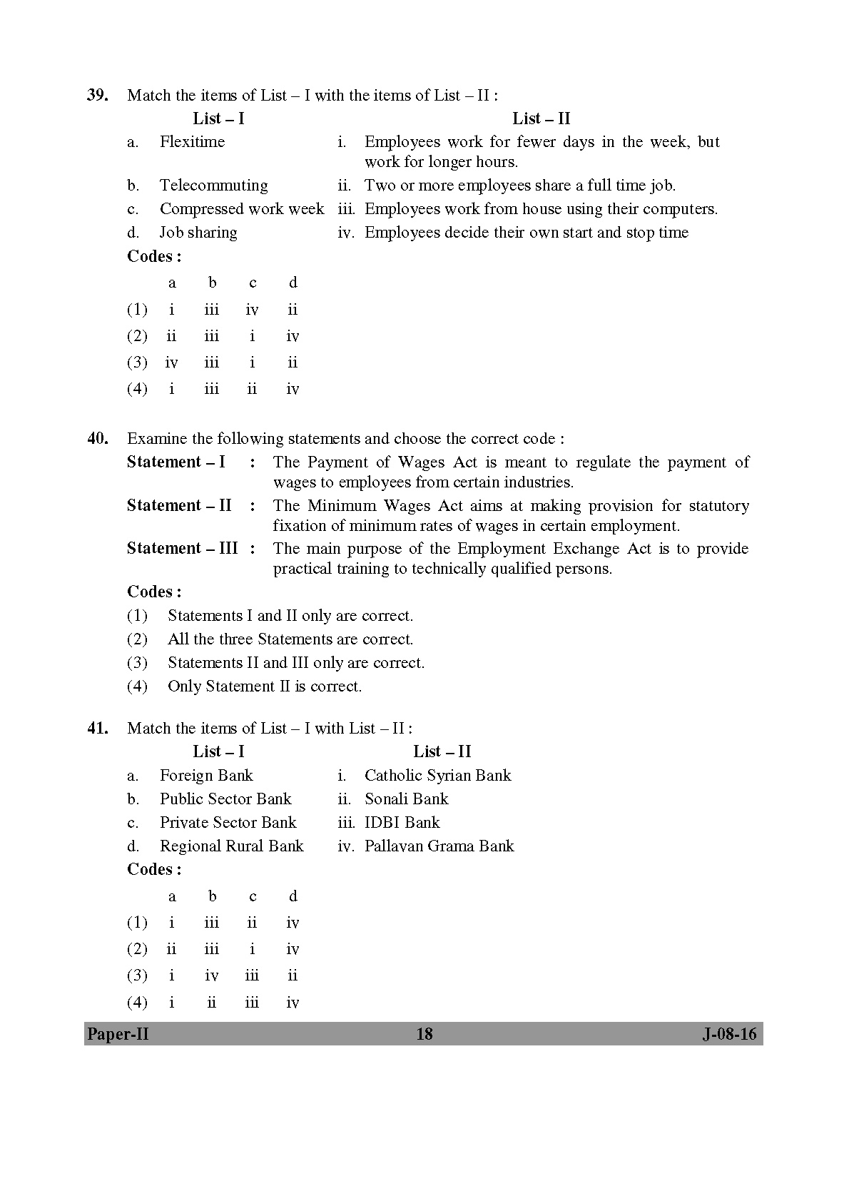 UGC NET Commerce Question Paper II Set 2 July 2016 18