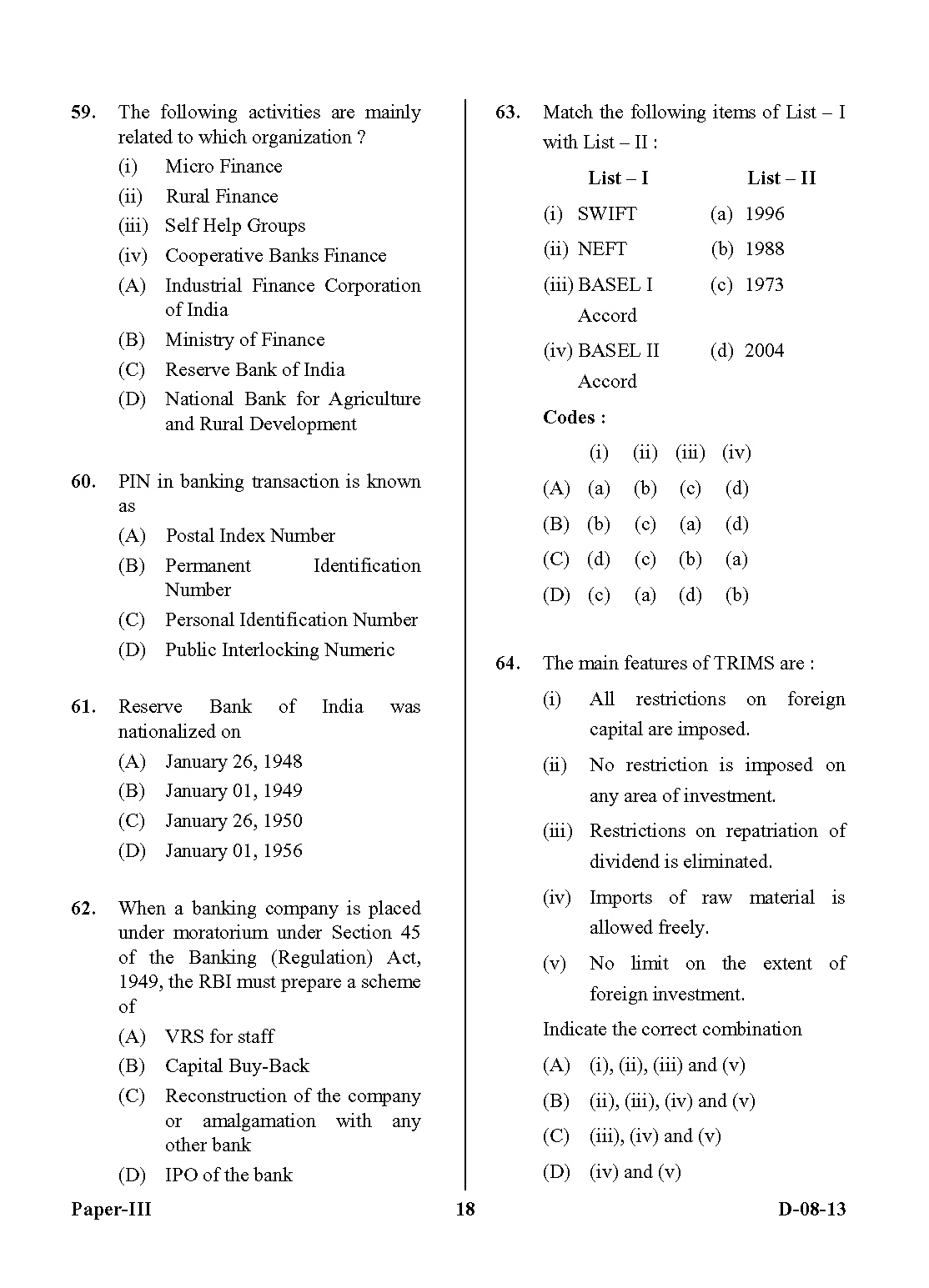 UGC NET Commerce Question Paper III December 2013 18