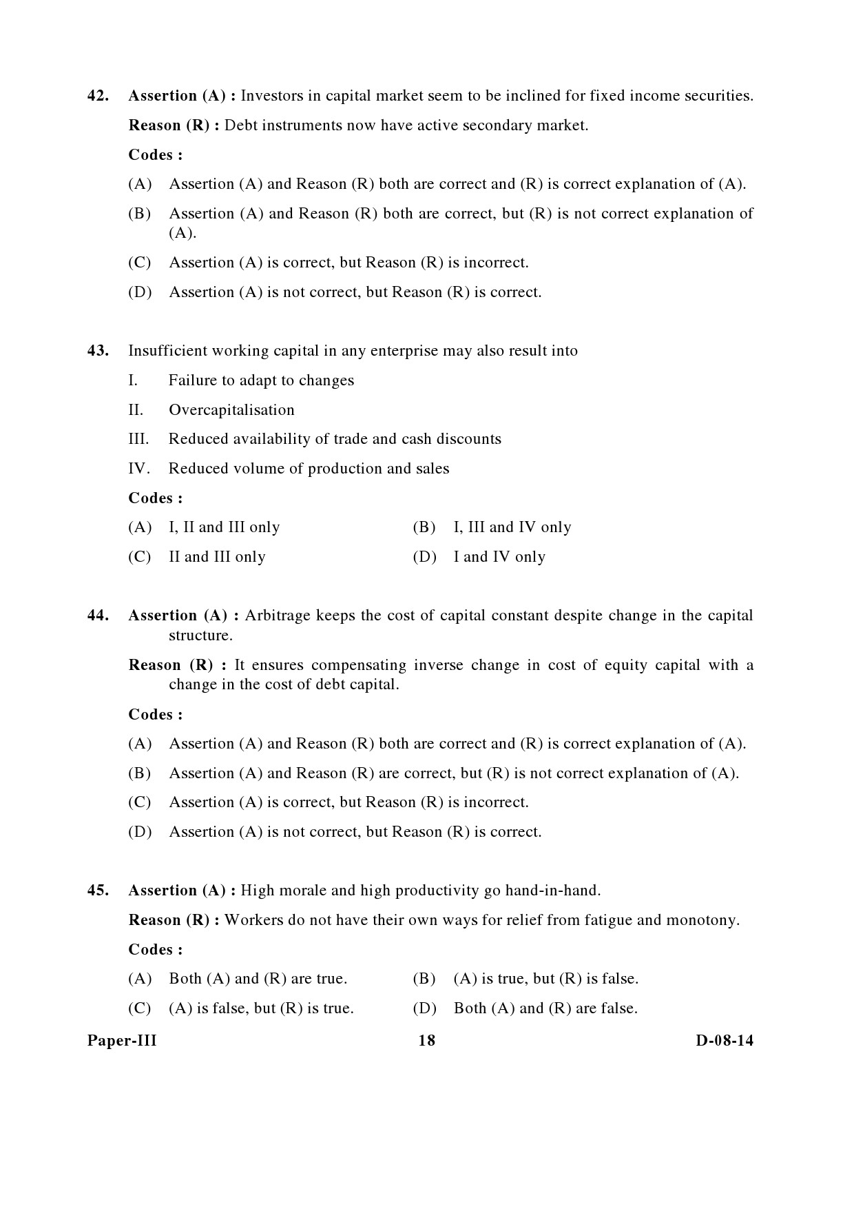 UGC NET Commerce Question Paper III December 2014 18