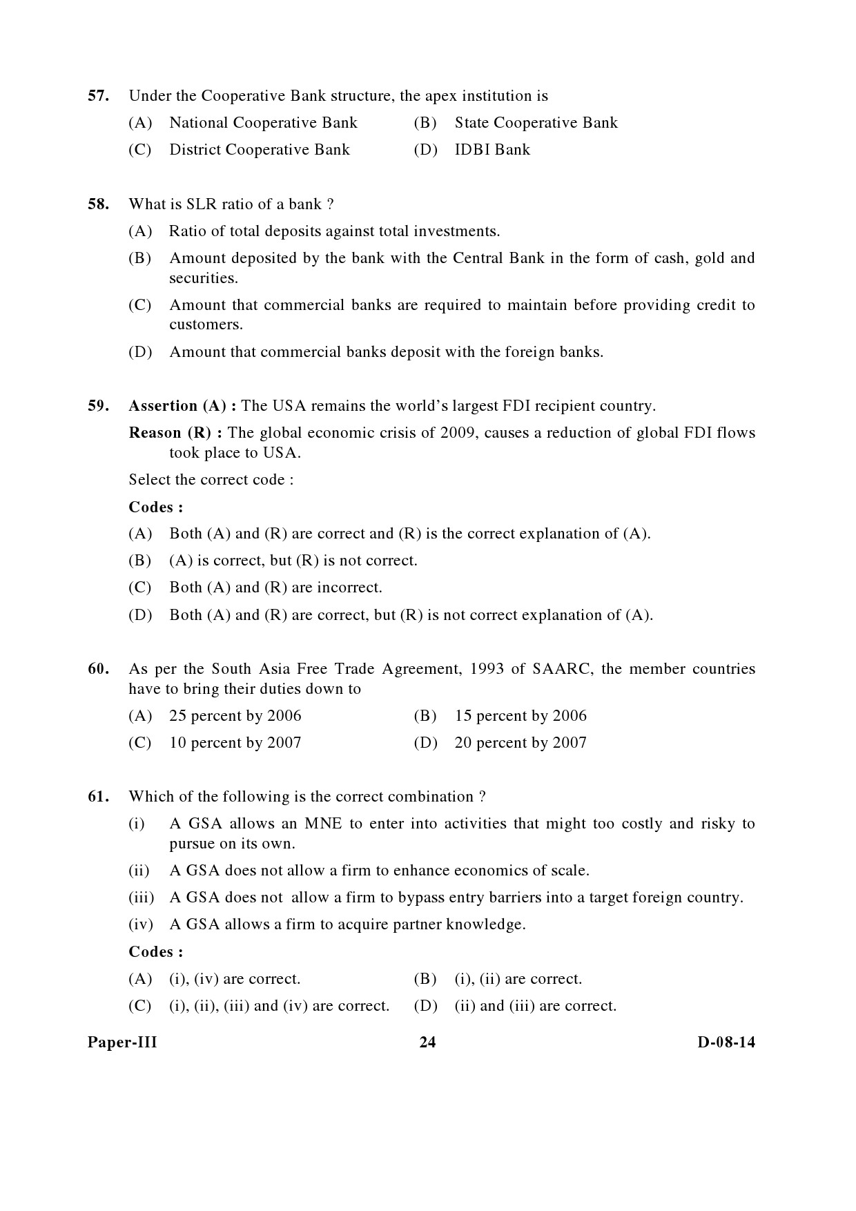 UGC NET Commerce Question Paper III December 2014 24