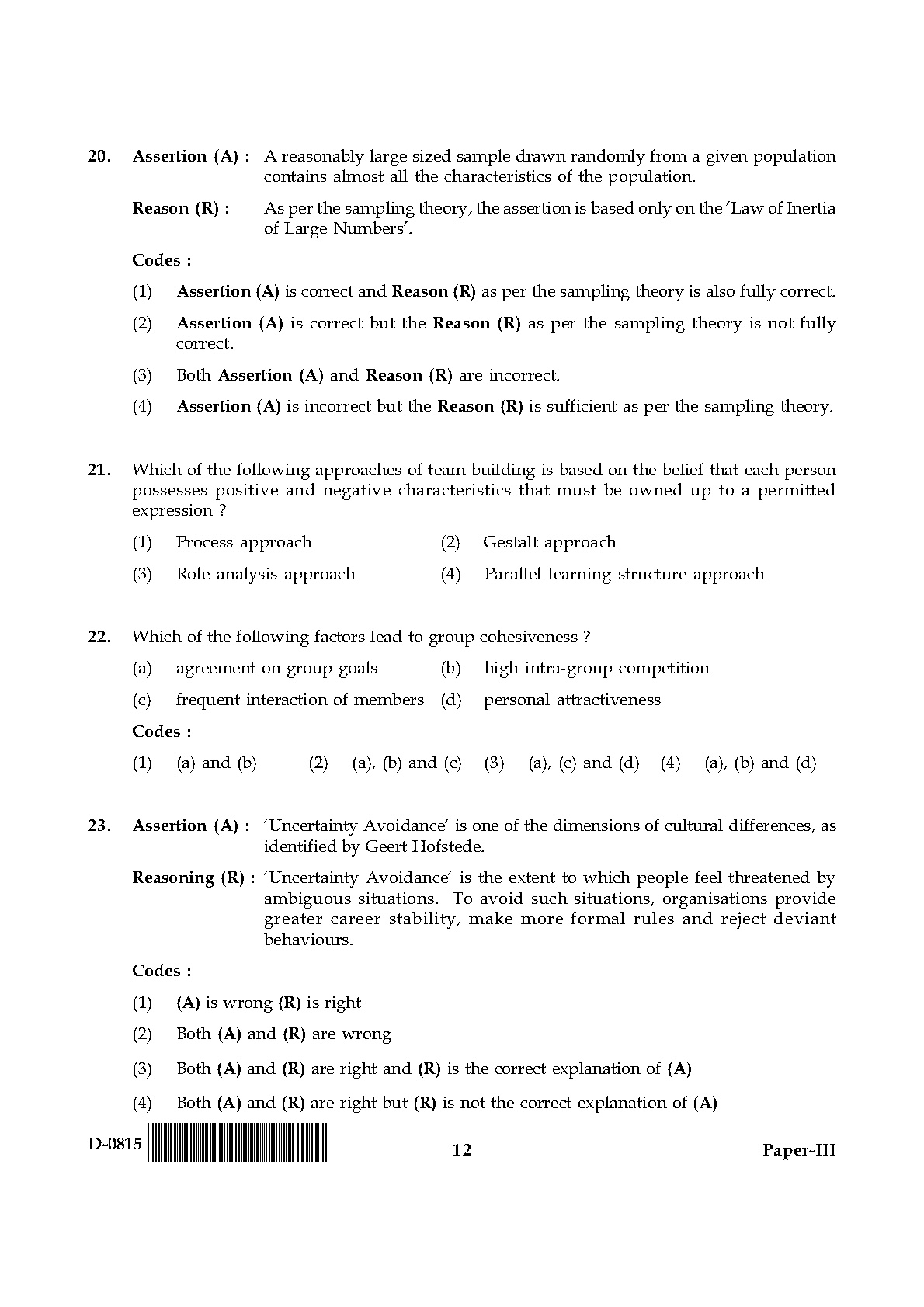 UGC NET Commerce Question Paper III December 2015 12