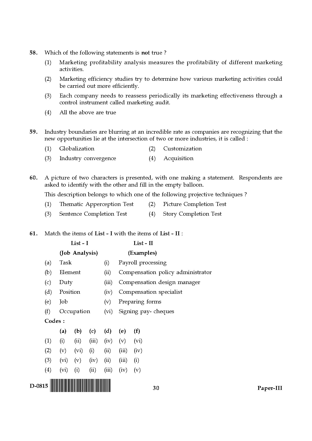 UGC NET Commerce Question Paper III December 2015 30