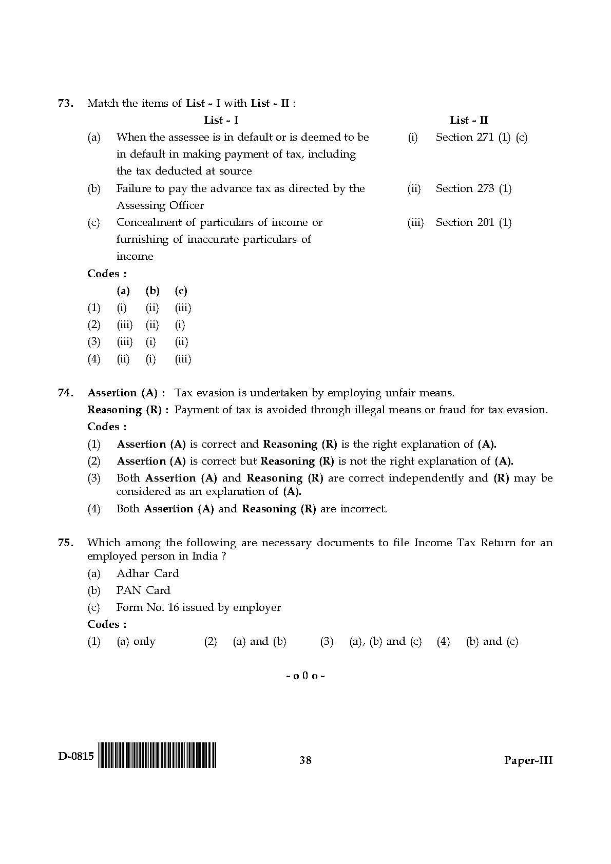 UGC NET Commerce Question Paper III December 2015 38