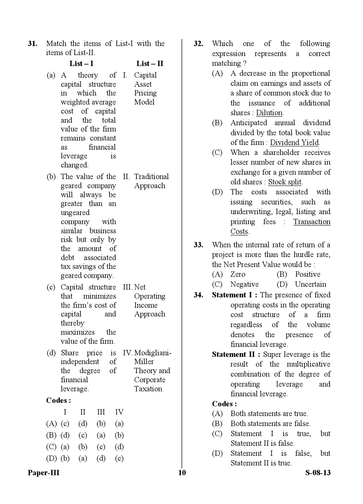 UGC NET Commerce Question Paper III Exam September 2013 10