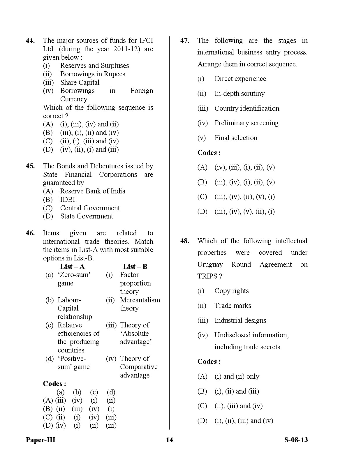 UGC NET Commerce Question Paper III Exam September 2013 14