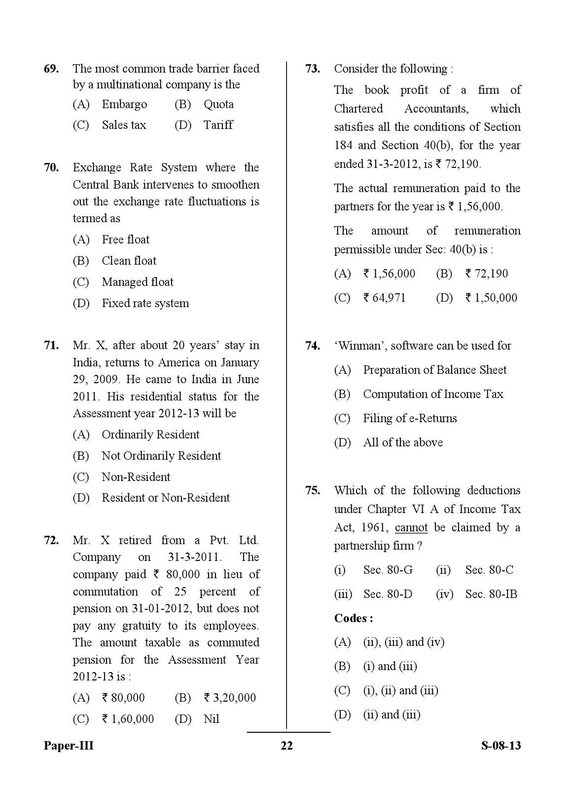 UGC NET Commerce Question Paper III Exam September 2013 22