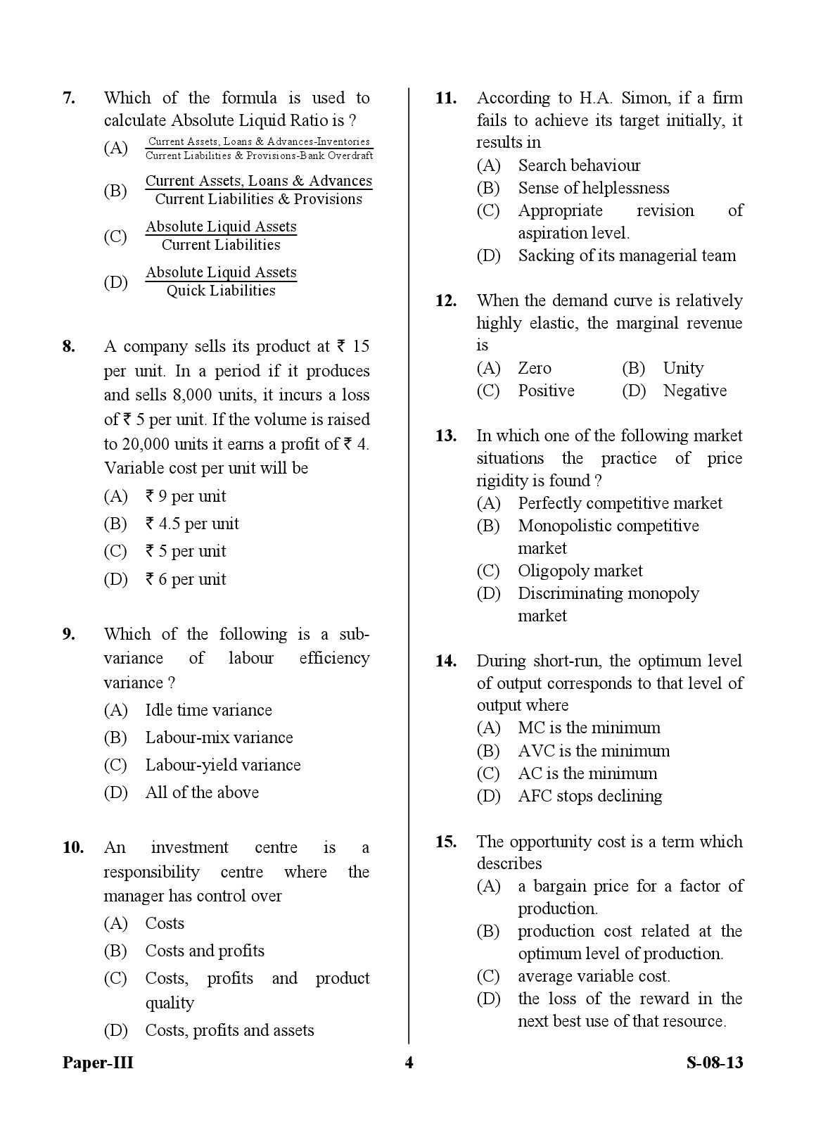 UGC NET Commerce Question Paper III Exam September 2013 4