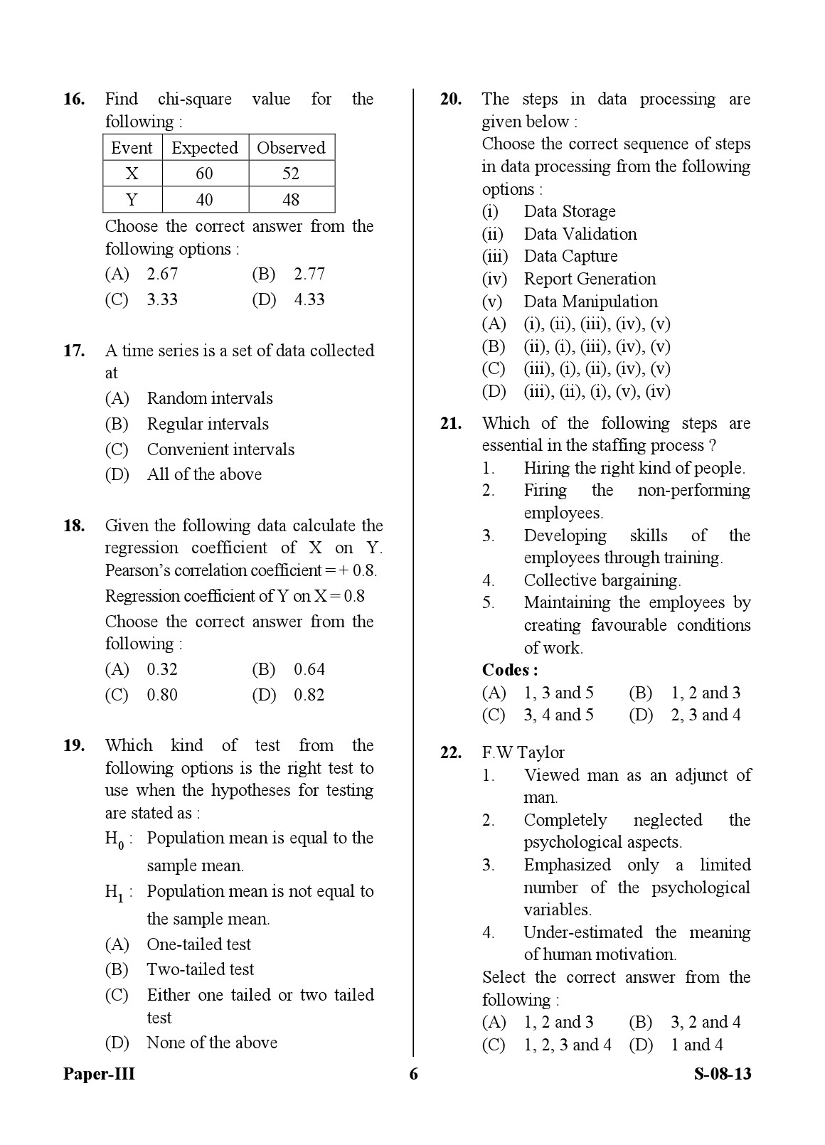 UGC NET Commerce Question Paper III Exam September 2013 6