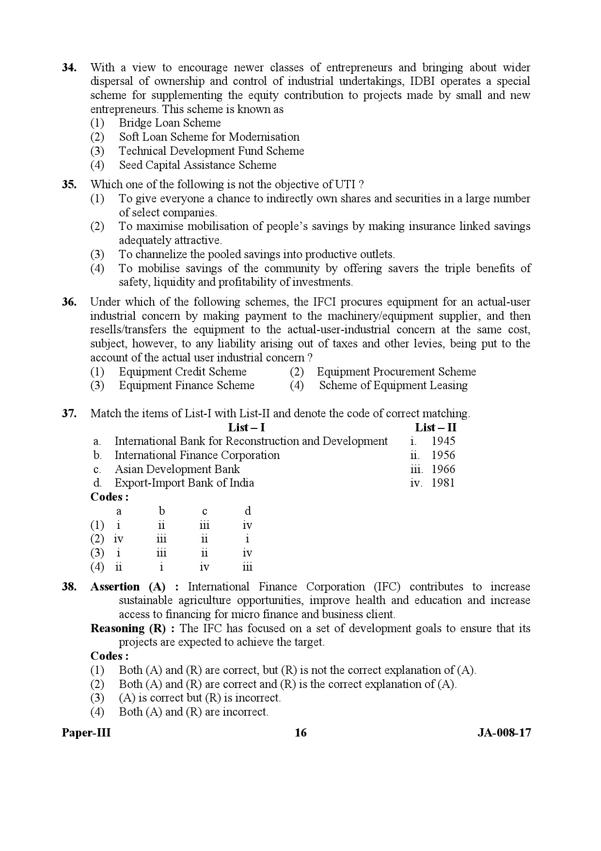 UGC NET Commerce Question Paper III January 2017 16