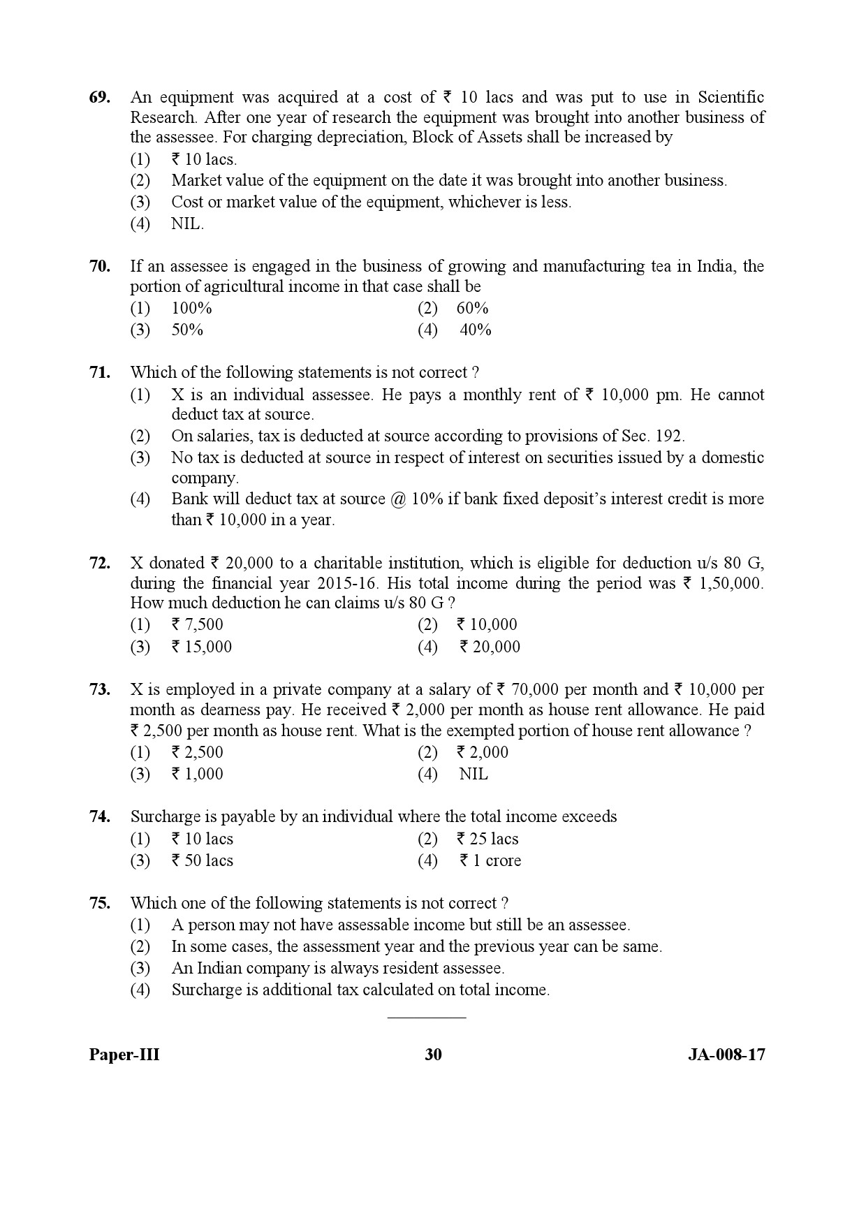 UGC NET Commerce Question Paper III January 2017 30