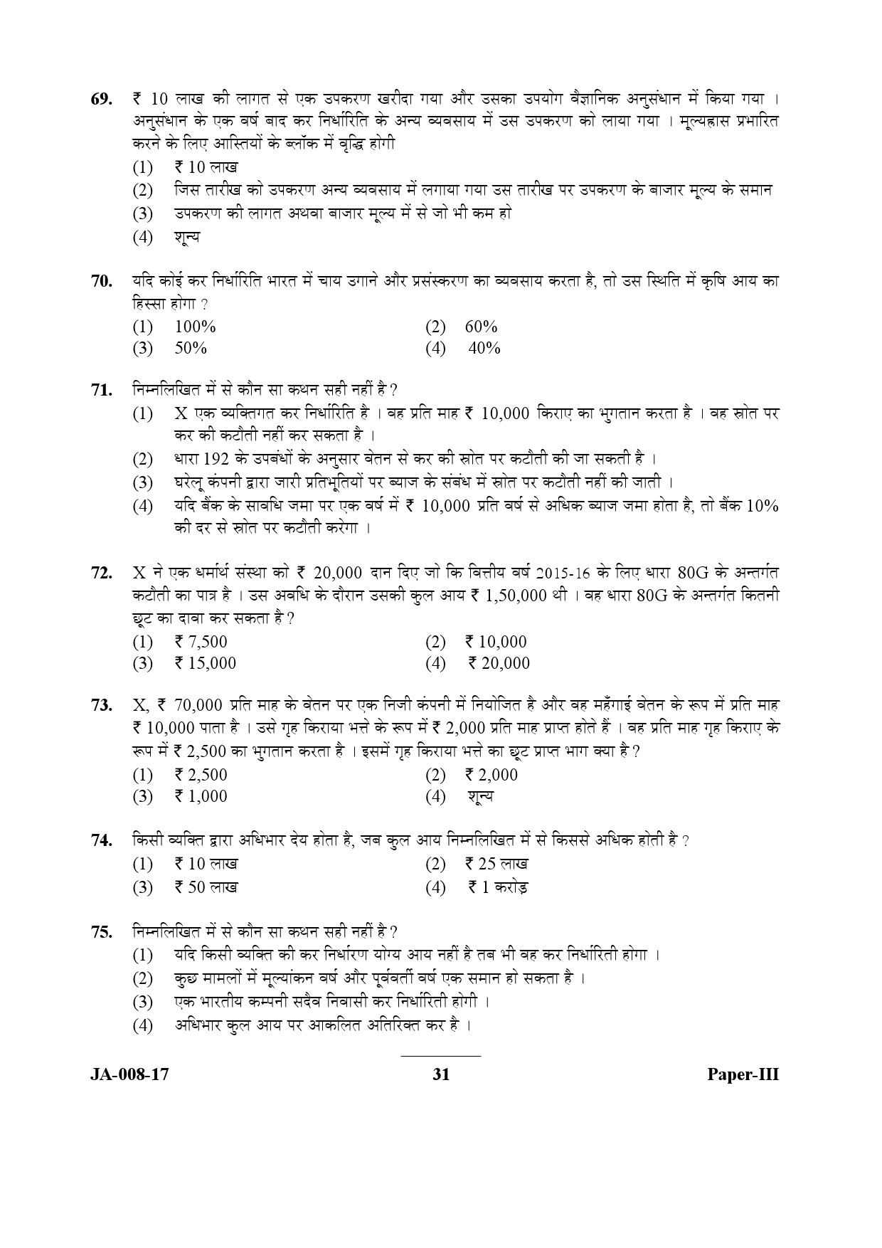 UGC NET Commerce Question Paper III January 2017 31