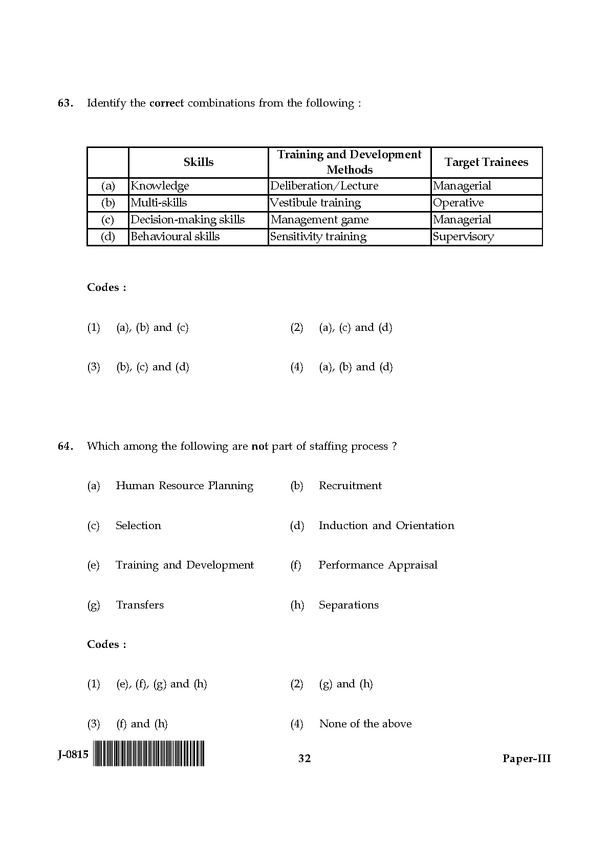 UGC NET Commerce Question Paper III June 2015 32